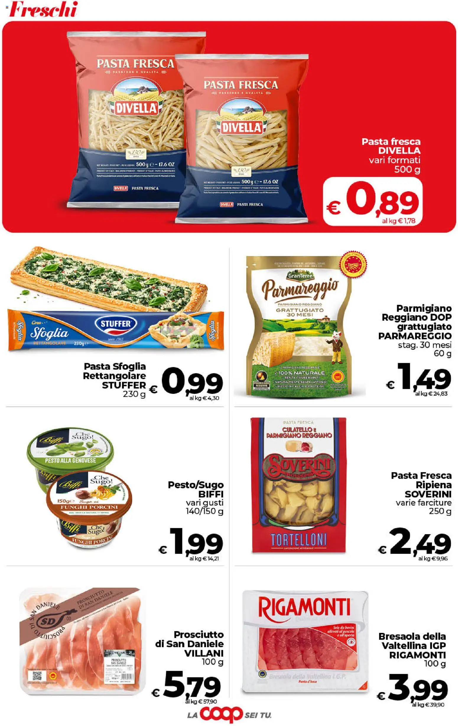 Volantino COOP del 30/06/2026 | Pagina: 15 | Prodotti: Pasta, Pesto, Parmigiano reggiano, Sugo