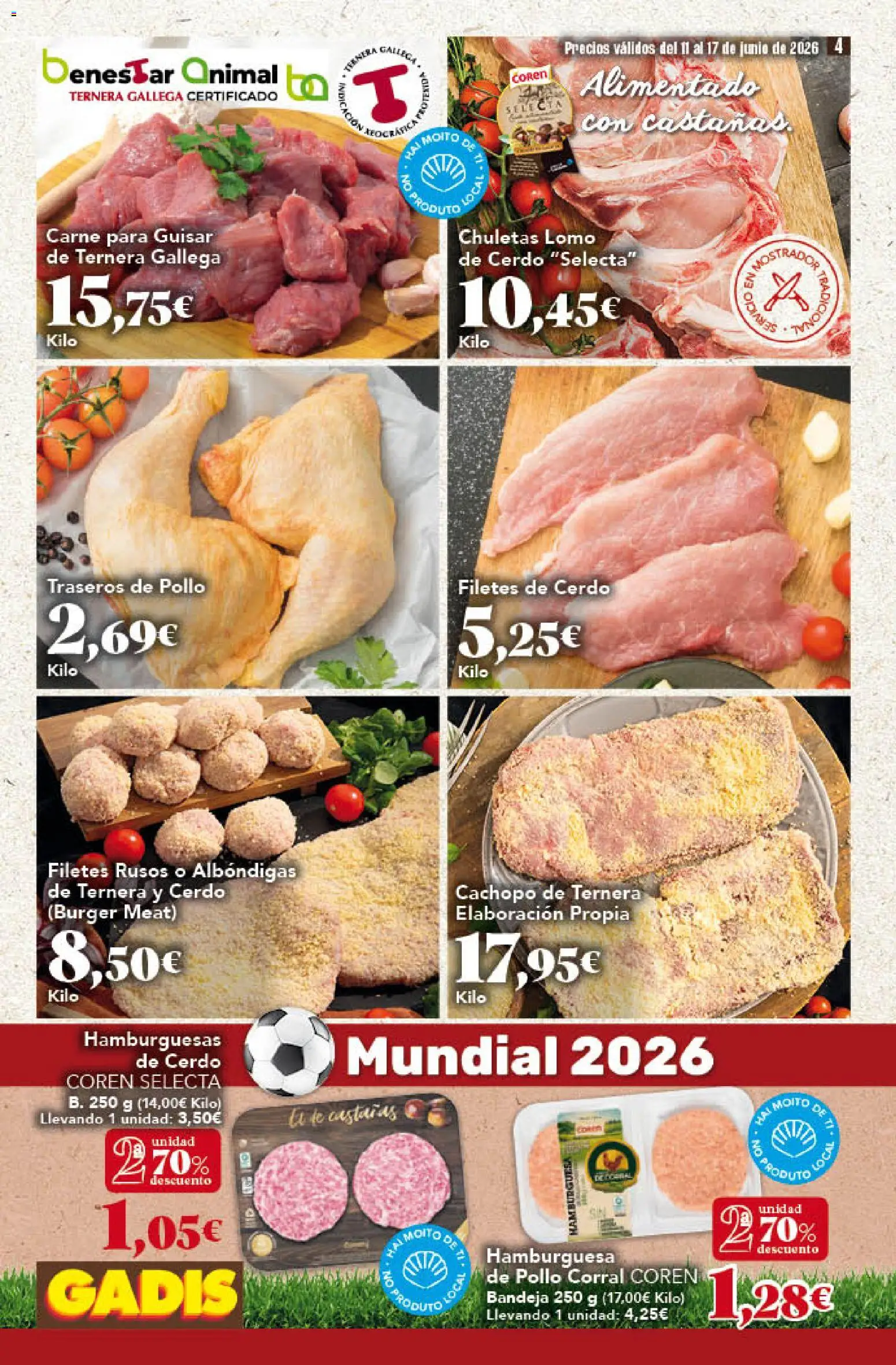 Gadis folleto │ válido desde el 11.06.2026 | Página: 4 | Productos: Cerdo, Té, Σοκολατούχο γάλα, Bandeja