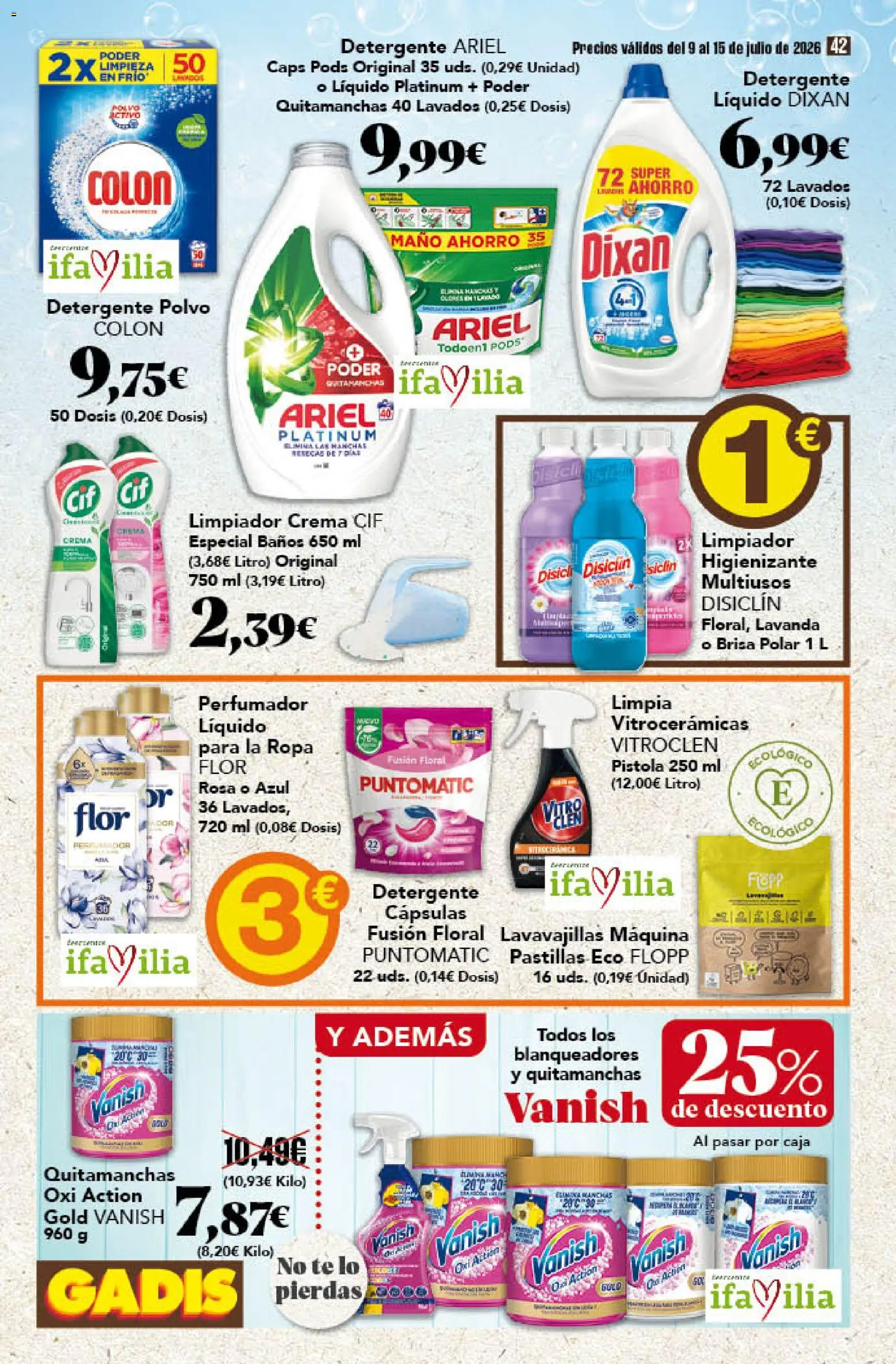 Gadis folleto │ válido desde el 09/07/2026 | Página: 42 | Productos: Polvo, Detergente, Lavavajillas, Caja