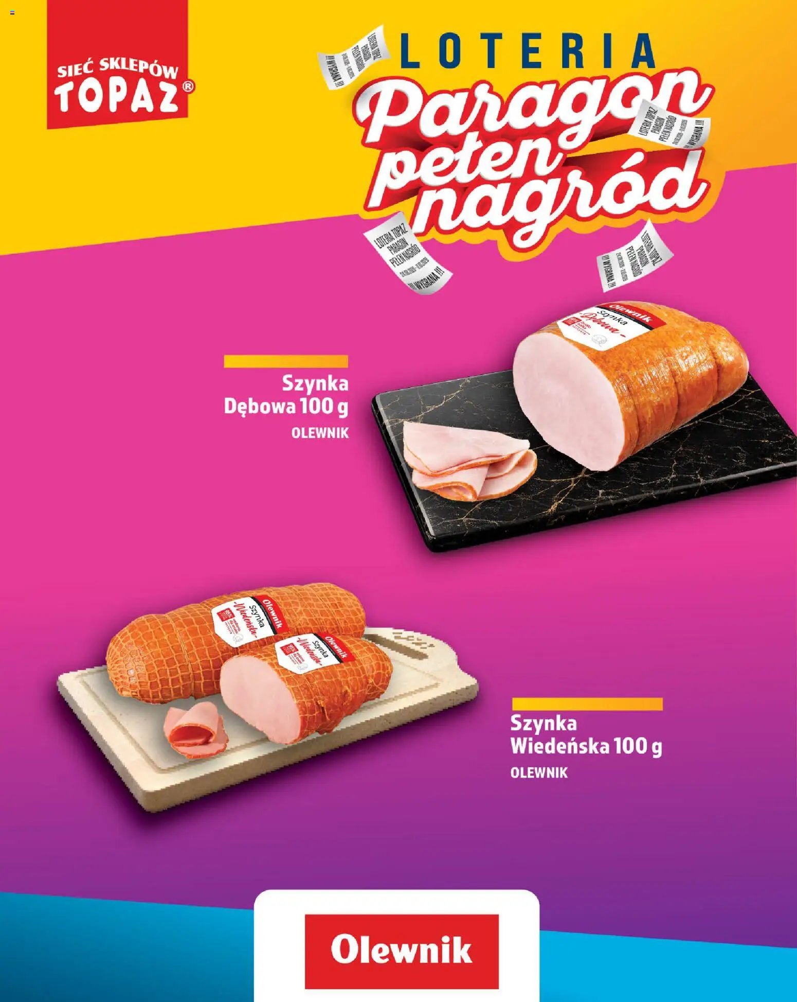 Topaz gazetka - Loteria Paragonowa od 24.08.2026 | Strona: 42 | Produkty: Szynka