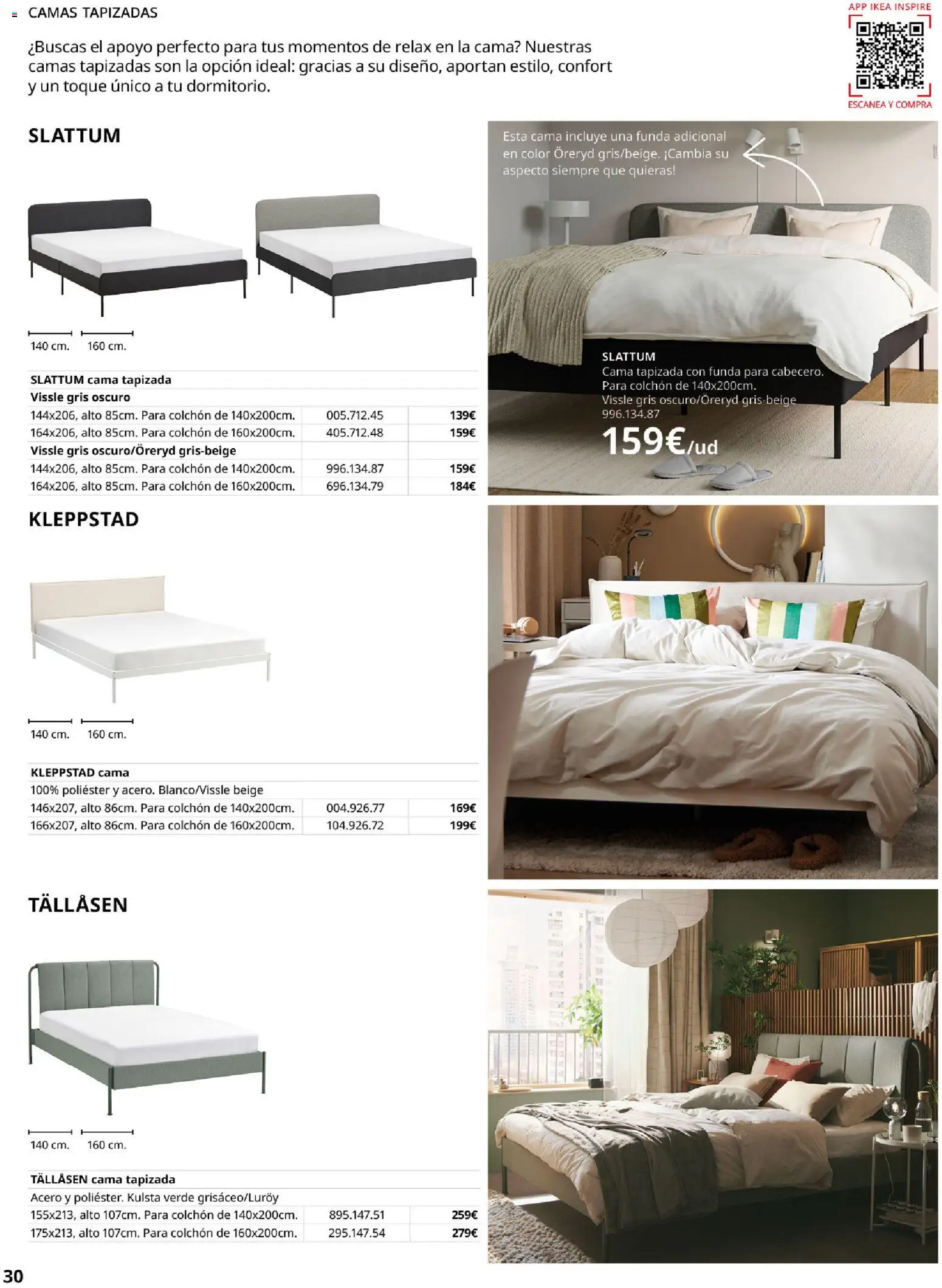 IKEA - Muebles para el dormitorio │ válido desde el 01/09/2026 | Página: 30 | Productos: Colchon, Funda, Cama