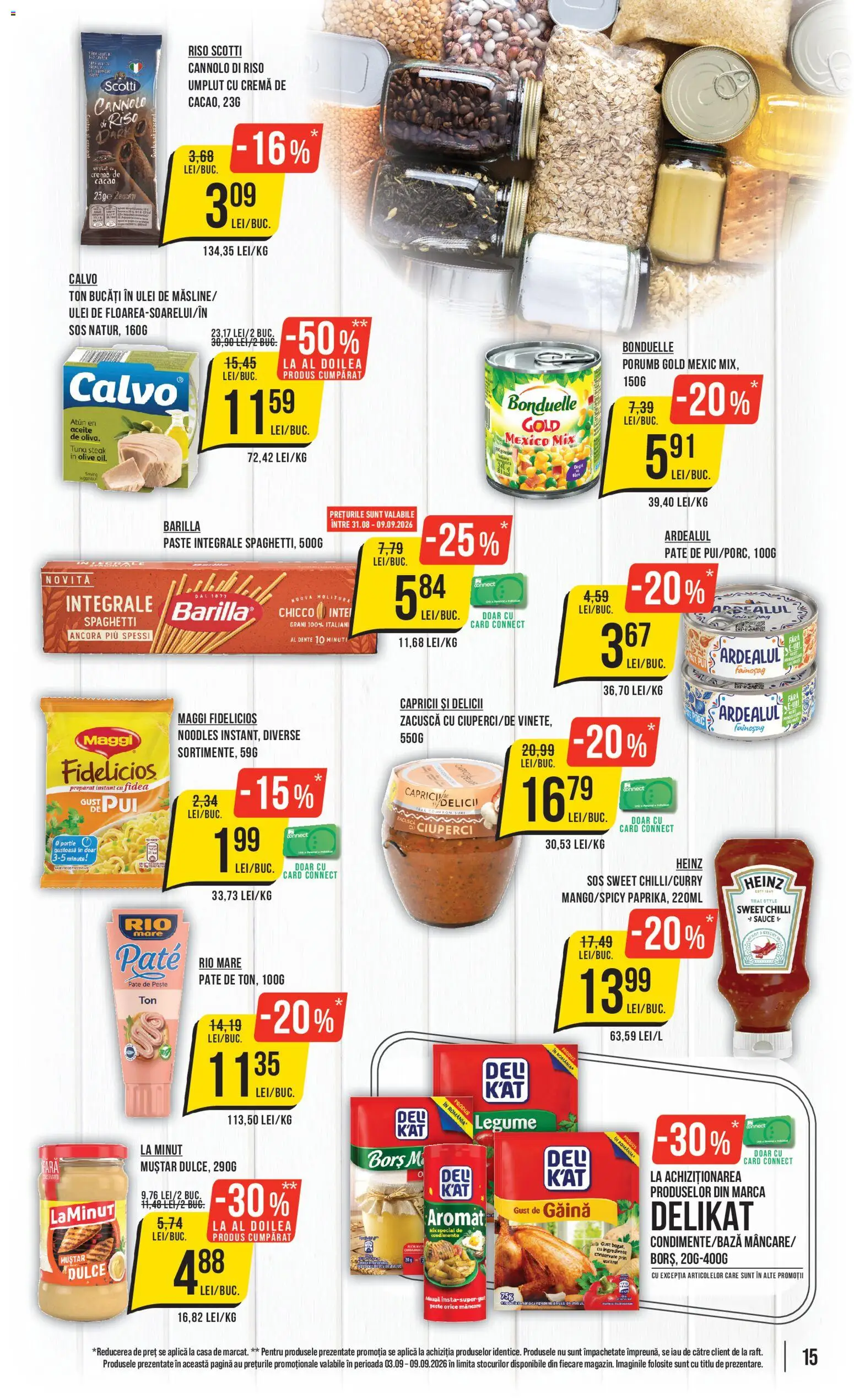 Noul catalog Mega Image – valabil de la 03.09.2026 | Pagină: 15 | Produse: Barilla, Ciuperci, Muștar, Porumb