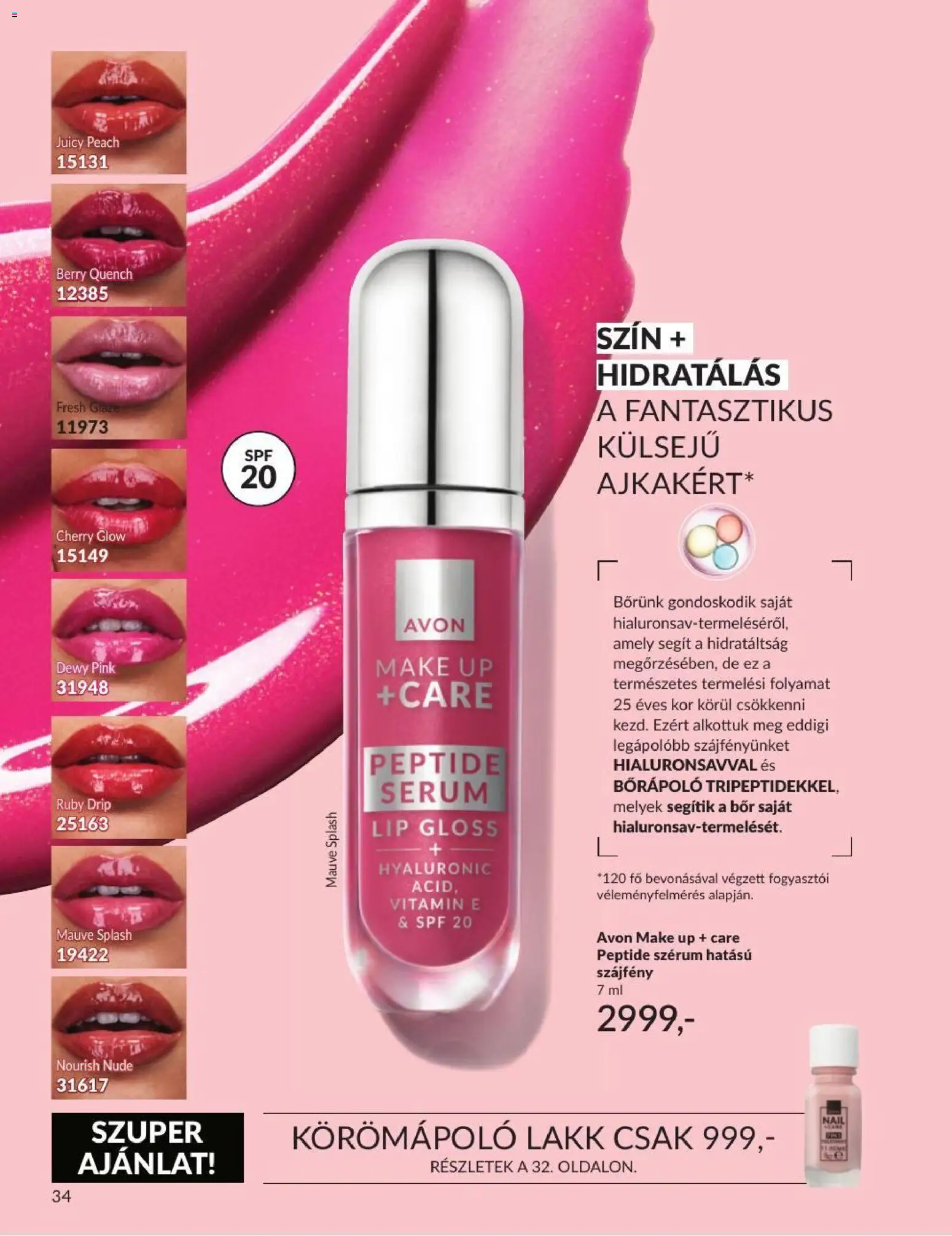 Avon akciós ujság - amely érvényes a következő dátumtól: 2026.09.01. | Oldal: 36 | Termékek: Vitamin, Szájfény, Bor, Szérum
