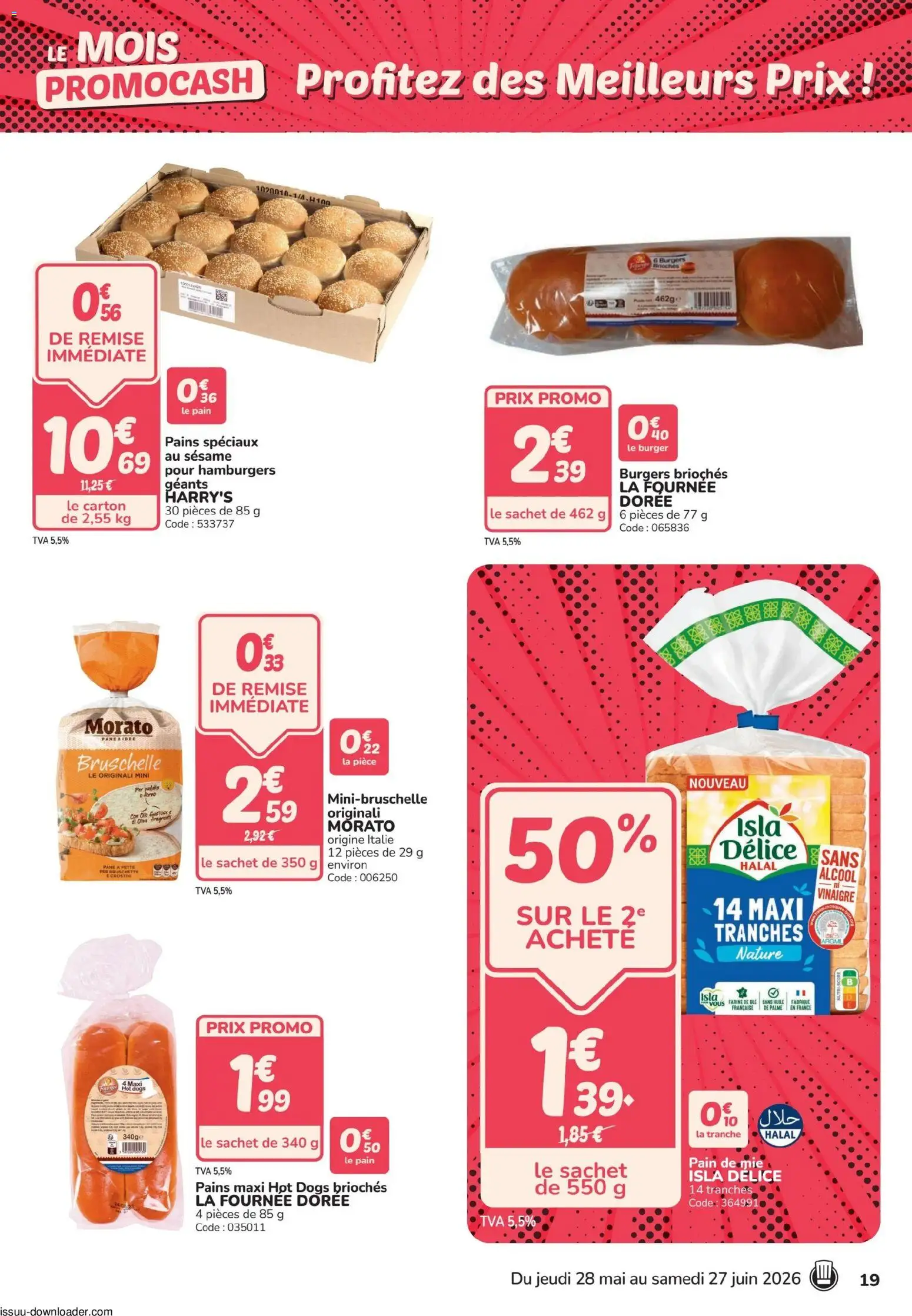 {H1} | Page: 19 | Produits: Alcool, Farine de ble, Pain de mie, Huile