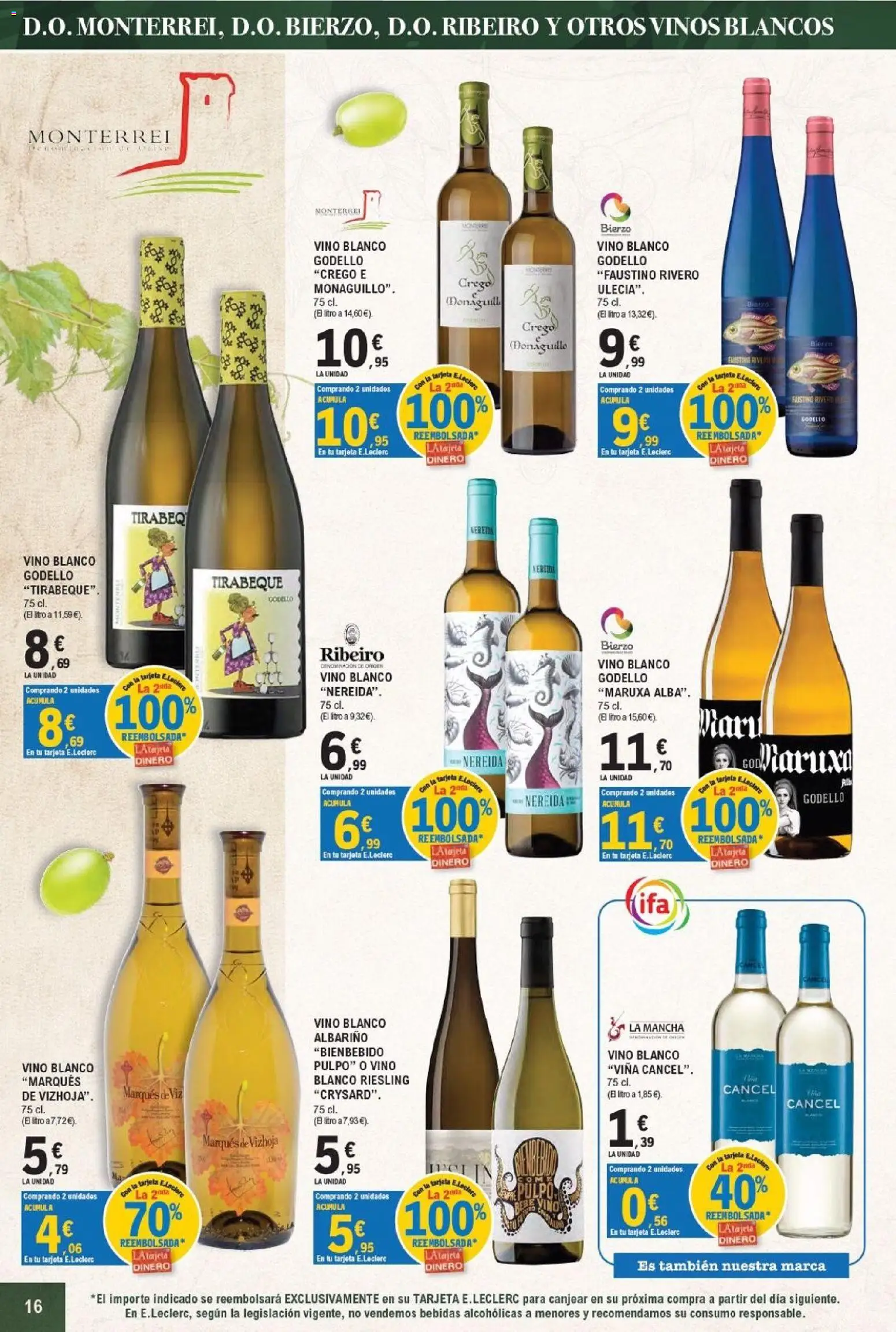 E.Leclerc - Miranda de Ebro │ válido desde el 16/09/2026 | Página: 16 | Productos: Vino, Vino blanco, Bebidas