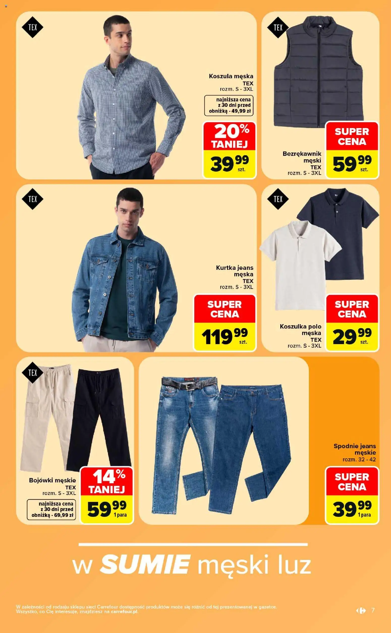Carrefour gazetka - Same okazje od 10.08.2026 | Strona: 7 | Produkty: Koszula, Bezrękawnik, Kurtka, Spodnie