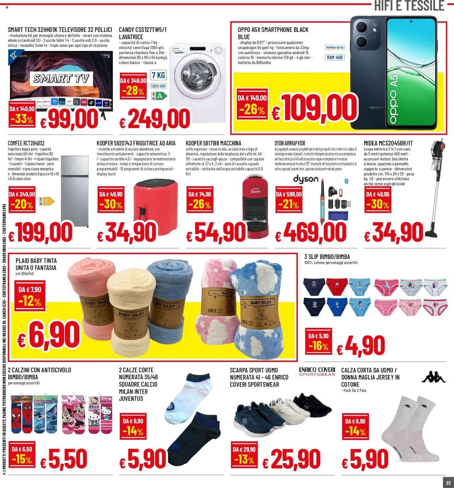 Volantino Famila del 20/08/2026 | Pagina: 23 | Prodotti: Spazzola, Caffè, Freezer, Friggitrice