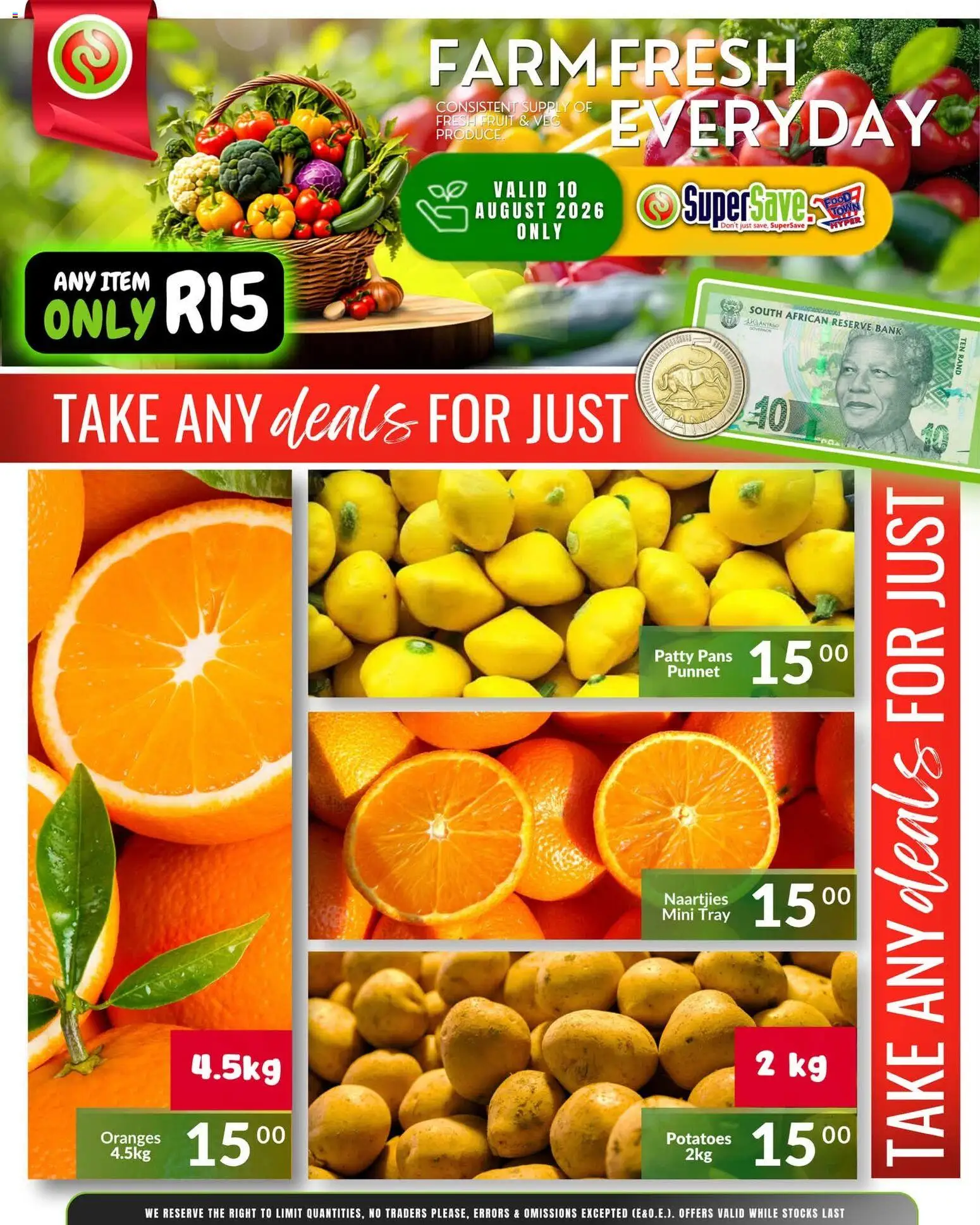 New Super Save catalogue – valid from 10/08/2026 | Page: 3 | Products: Tray, Oranges, Potatoes, Fruit