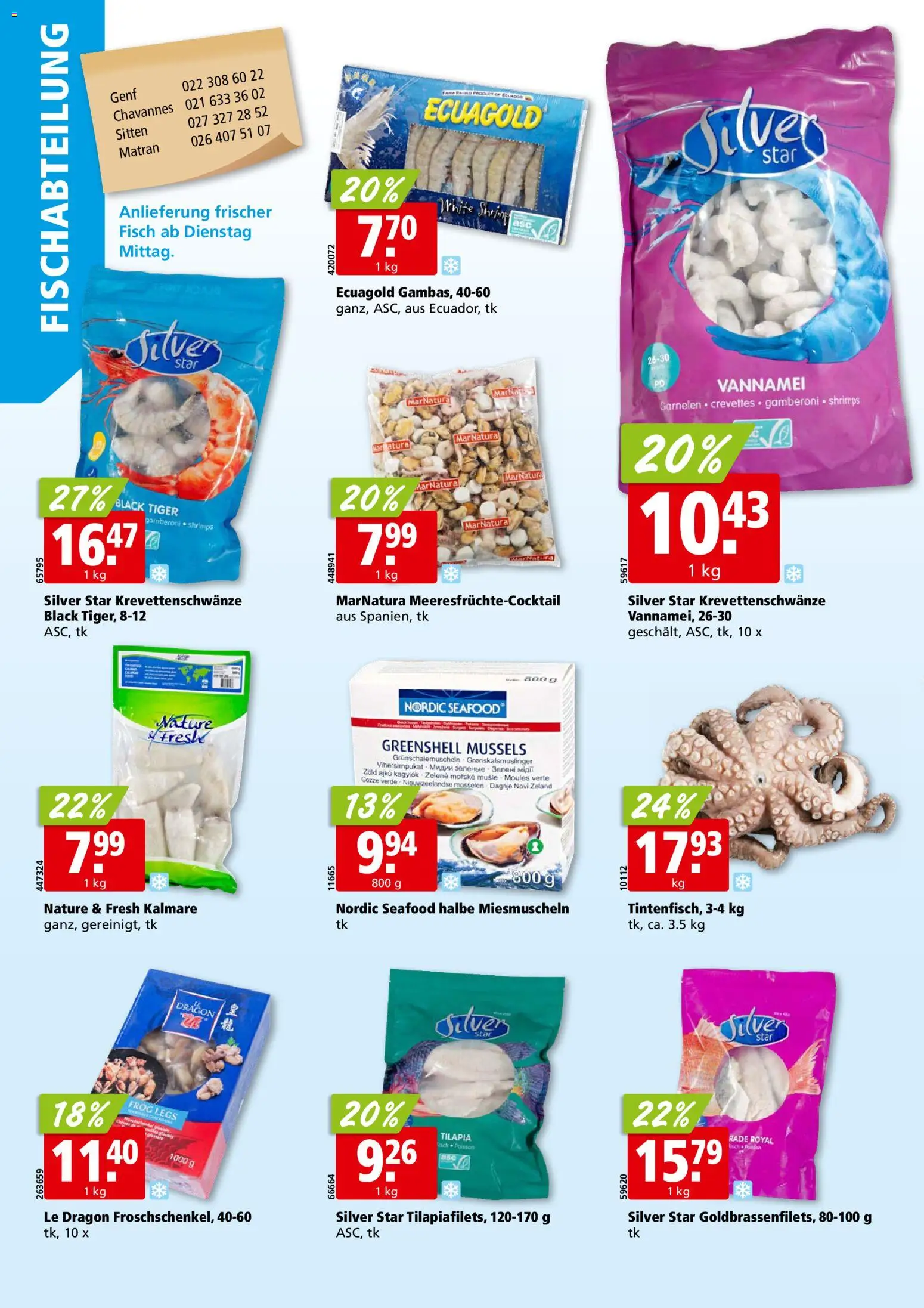 Aligro aktionen Chavannes, Matran, Genf, Sitten – gültig ab 14.09.2026 | Seite: 4 | Produkte: Garnelen, Fisch