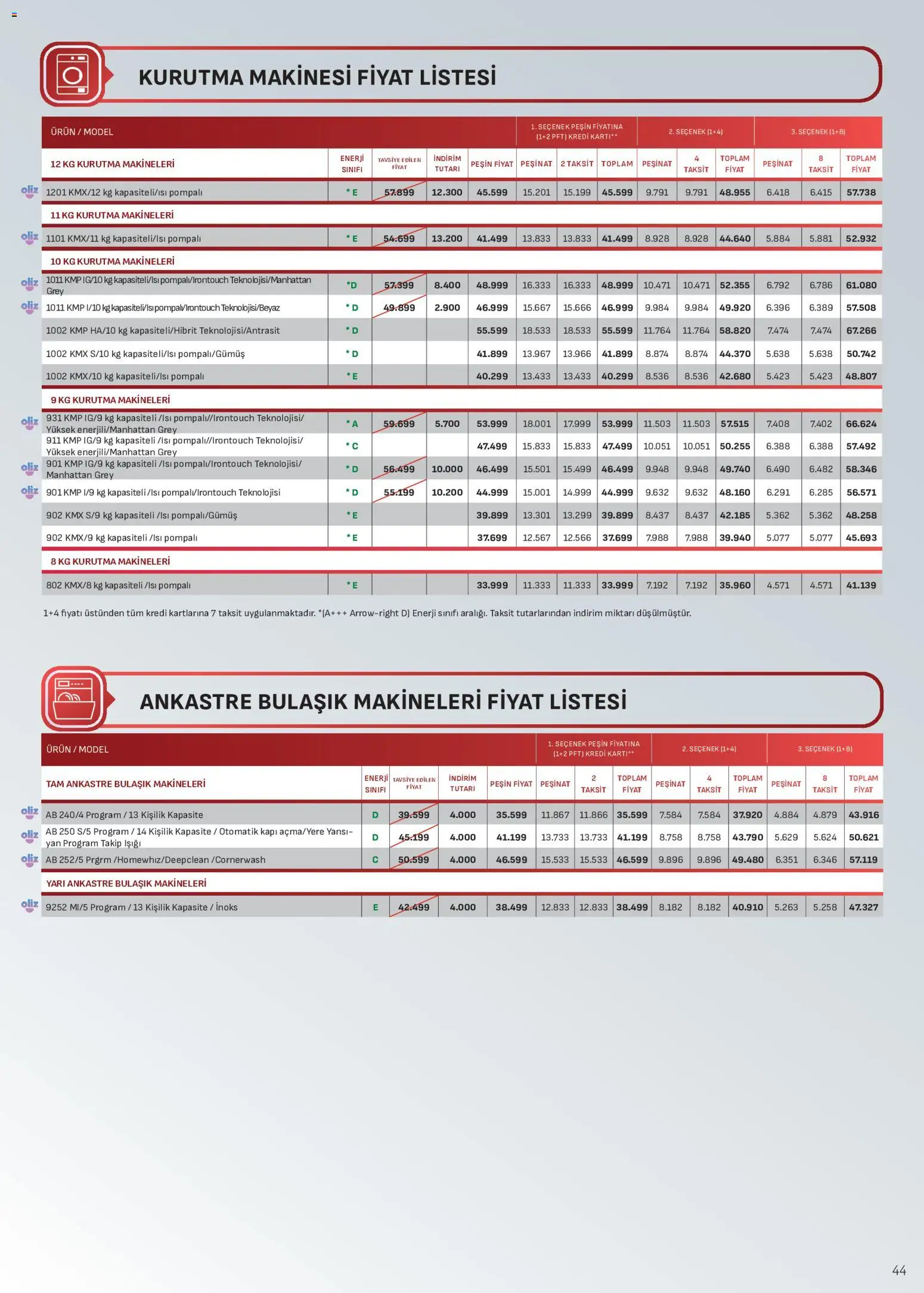 Arçelik Katalog - 16 Ekim 2026 tarihinden itibaren geçerlidir | Sayfa: 44