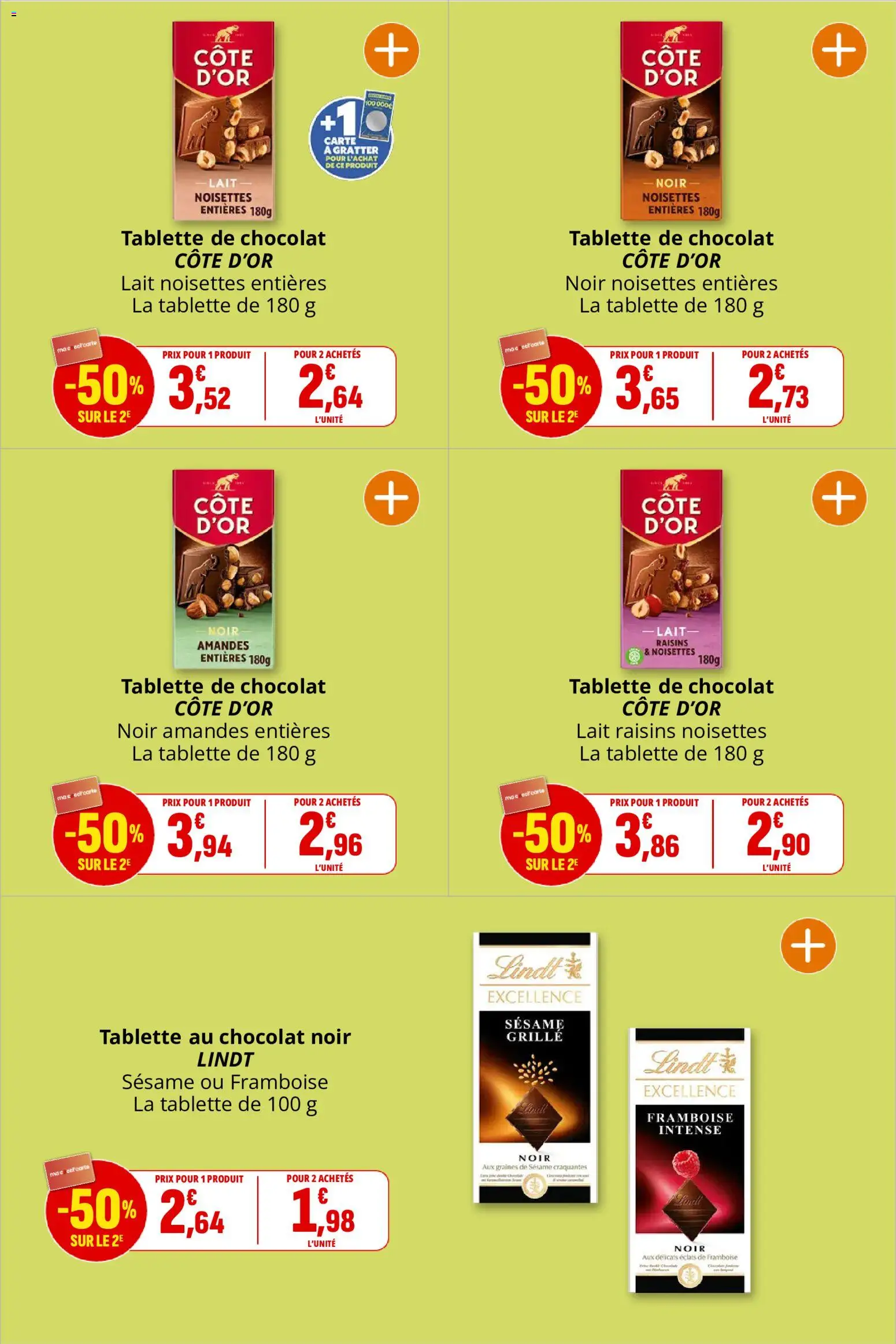 {H1} | Page: 23 | Produits: Framboise, Lait, Lindt, Amandes