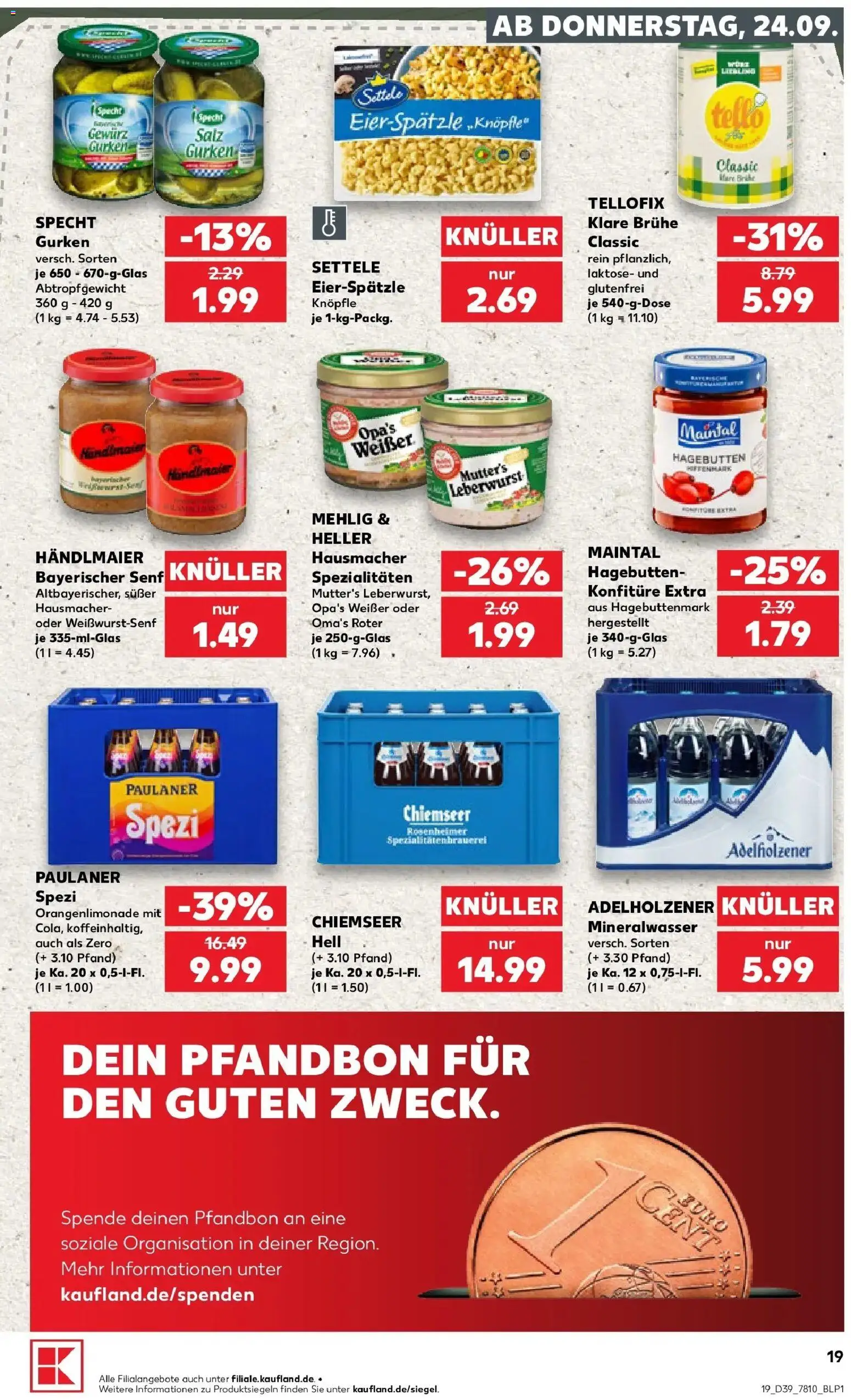 Prospekt Kaufland ab 21.09.2026 » Angebote Online zum Blättern | Seite: 31 | Produkte: Mineralwasser, Brühe, Salz, Paulaner