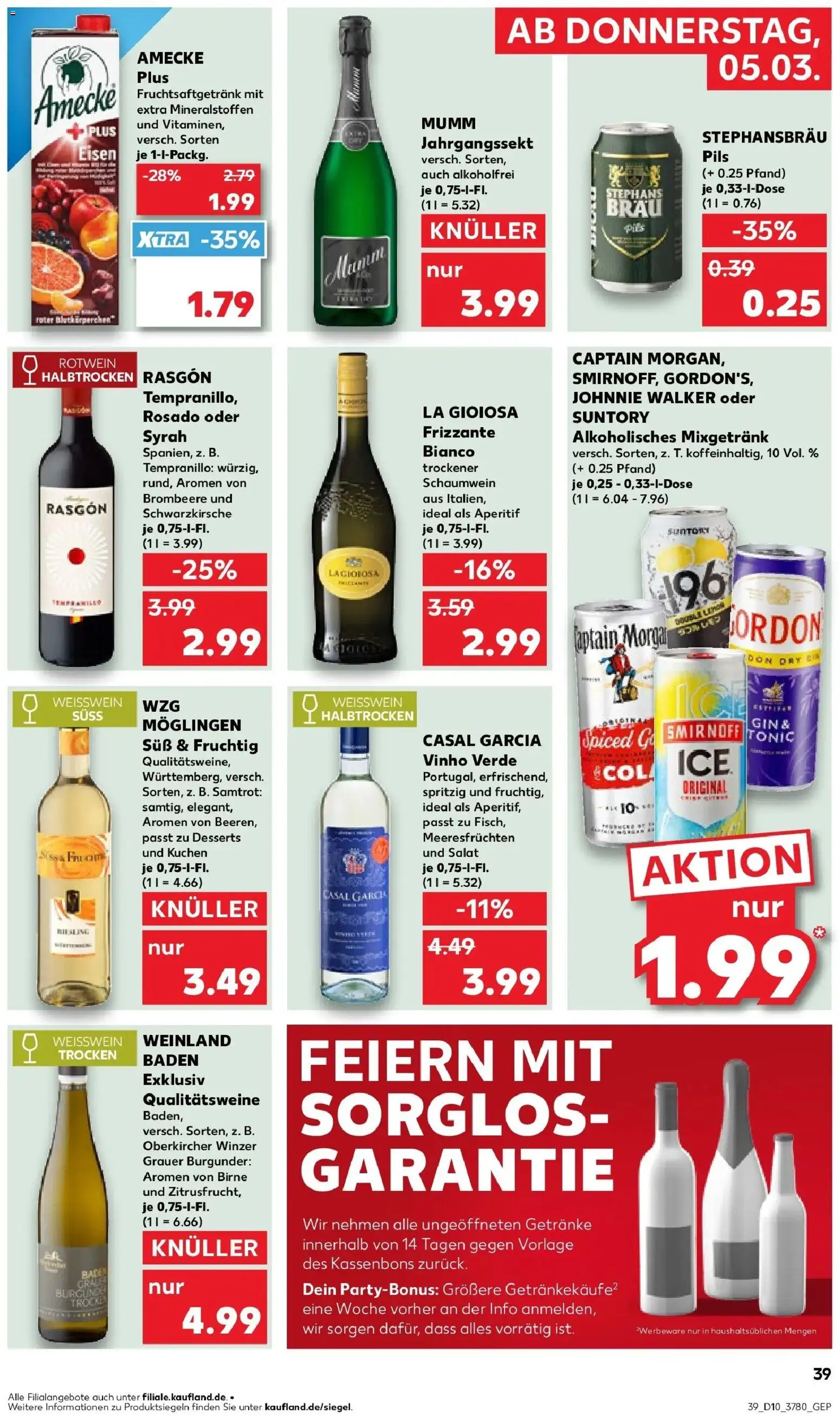 Kaufland Prospekt Lutherstadt Wittenberg	 – gültig ab 02.03.2026 | Seite: 51 | Produkte: Weißwein, Rotwein, Kuchen, Gin