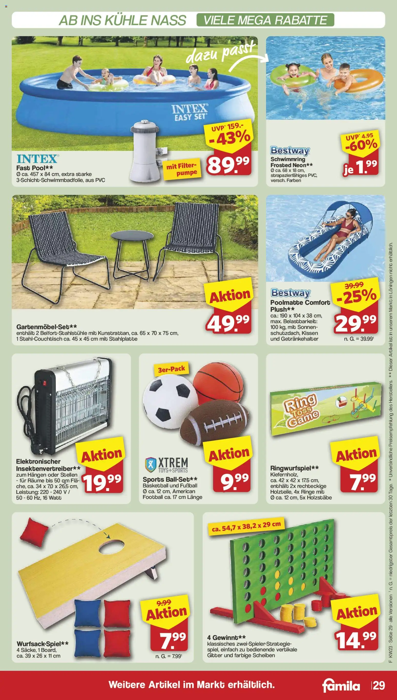 Famila Nordwest Prospekt – gültig ab 01.06.2026 | Seite: 29 | Produkte: Kissen, Fußball, Football, Basketball