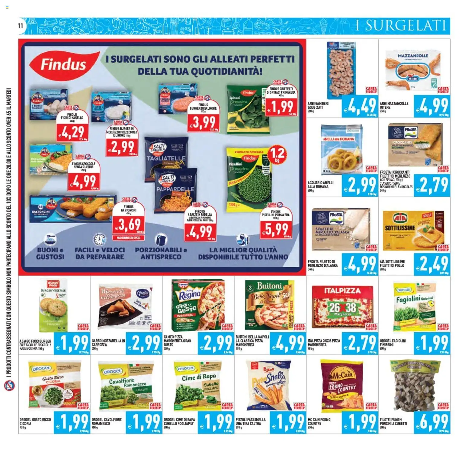 Volantino PIM Supermercati del 22/07/2026 | Pagina: 11 | Prodotti: Merluzzo, Fagioli, Prezzemolo, Padella