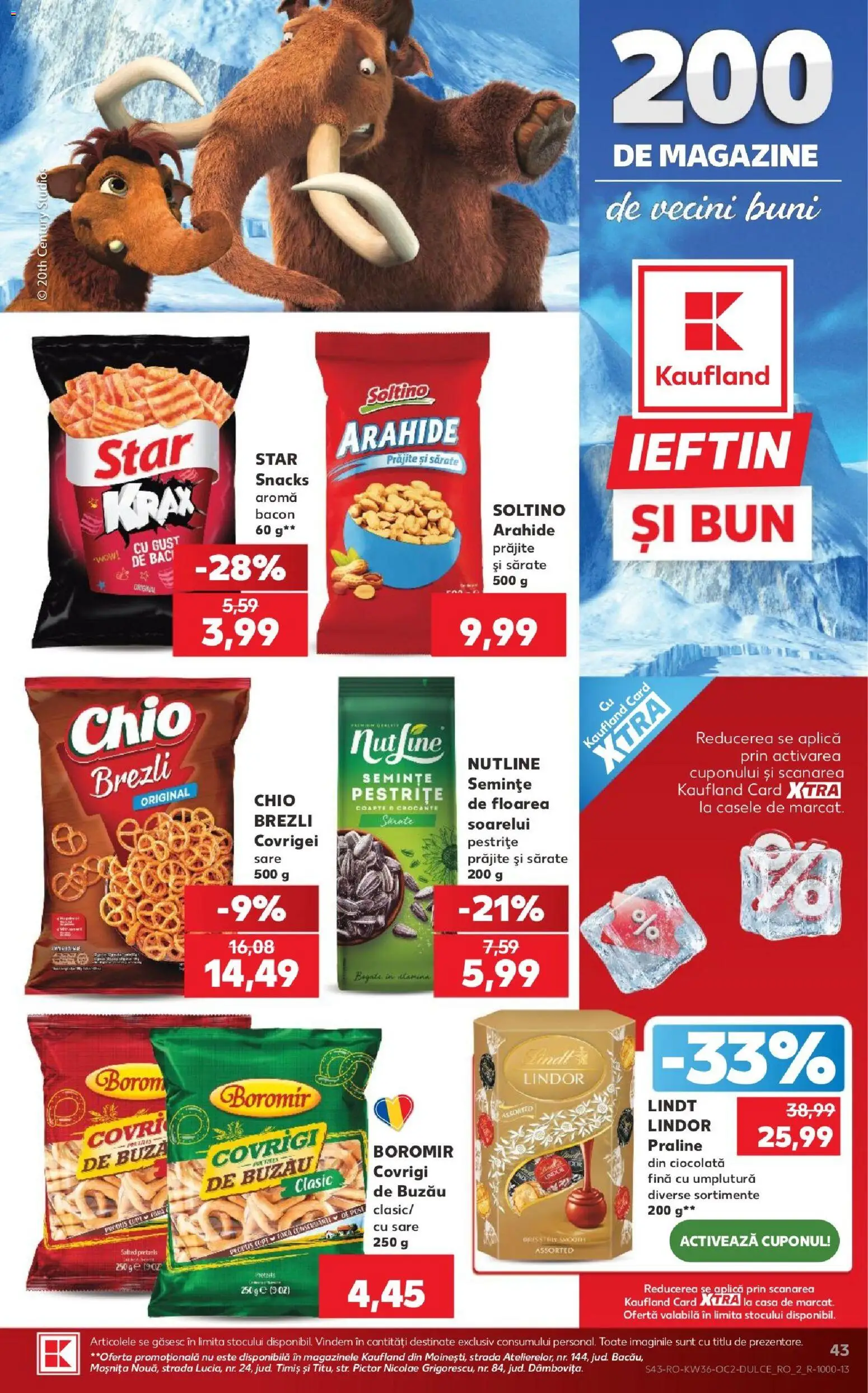 Kaufland RO akciós ujság - amely érvényes a következő dátumtól: 2026.09.02. | Oldal: 43 | Termékek: Búza, Chio, Lindor, Lindt