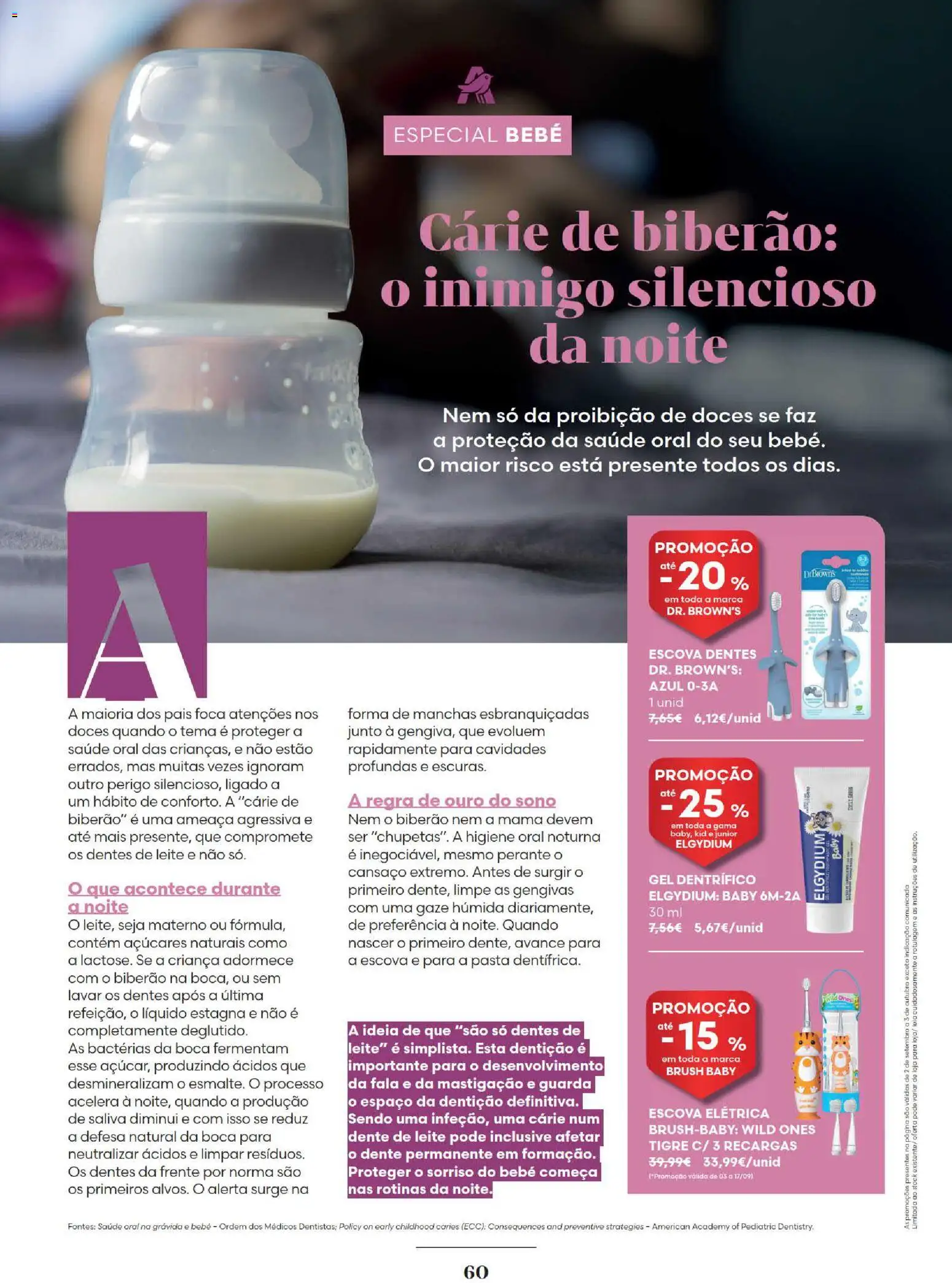 Auchan Revista Longevidade e Especial Bebe │ válido de 02/09/2026 | Página: 60 | Produtos: Higiene oral, Biberão, Leite, Doces