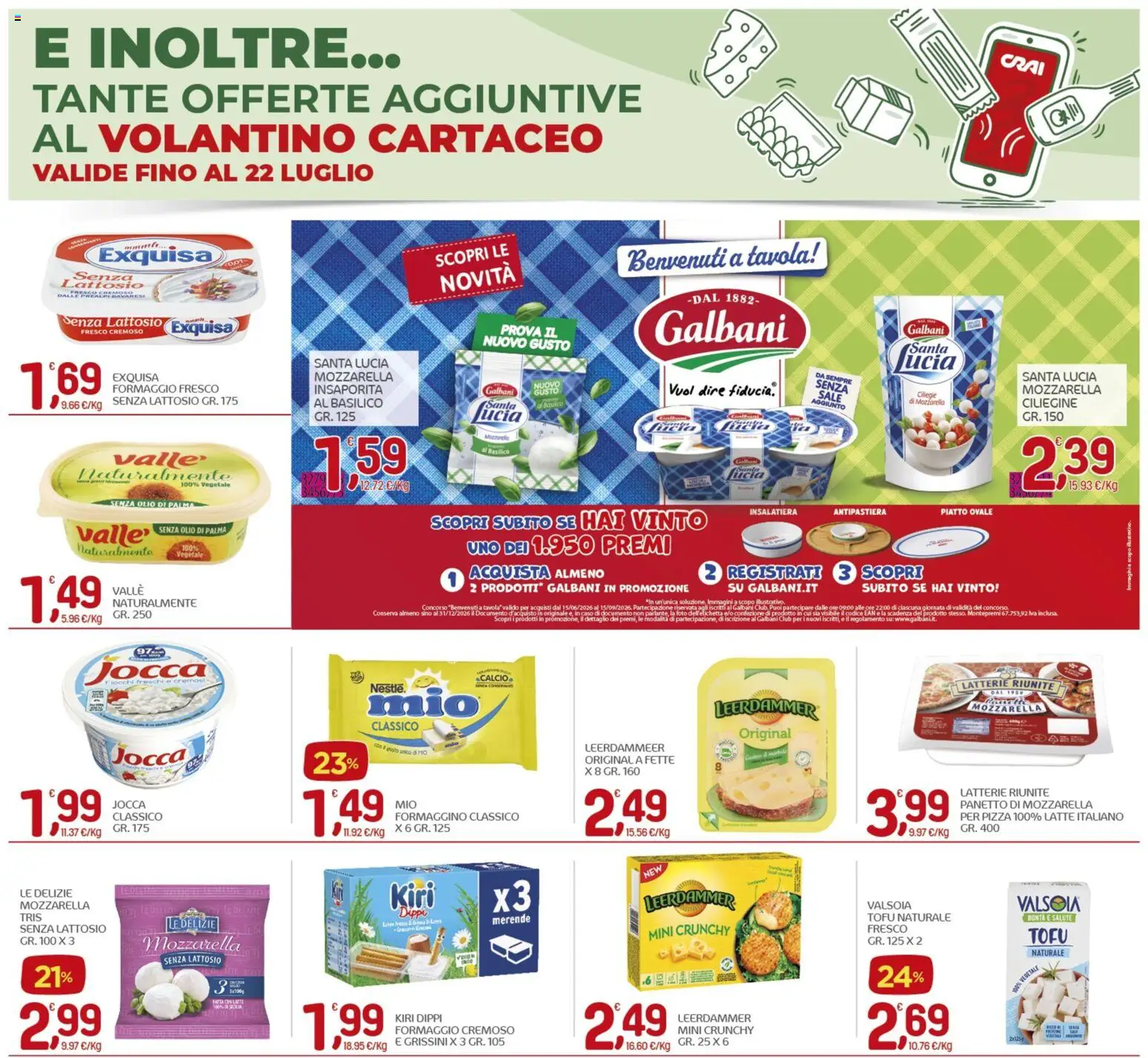 Volantino CRAI del 09/07/2026 | Pagina: 21 | Prodotti: Formaggio, Tofu, Basilico, Grissini