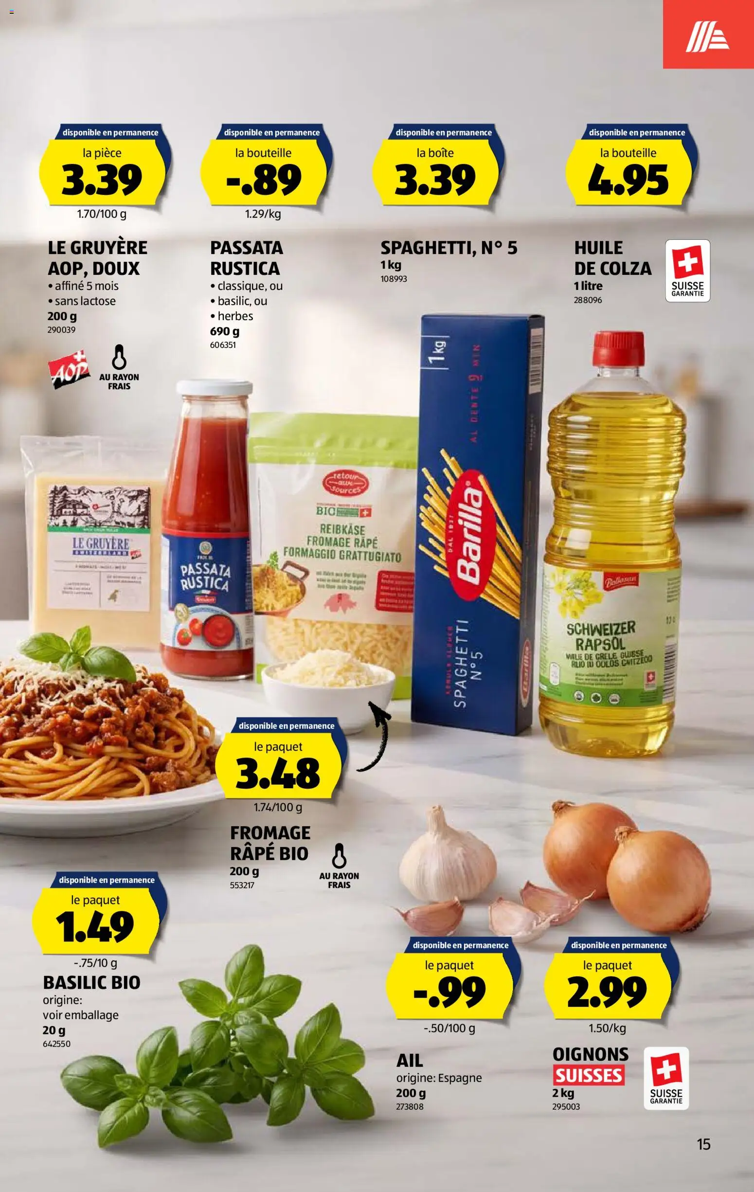 Aldi aktionen FR – gültig ab 27.08.2026 | Seite: 15 | Produkte: Barilla, Rapsöl