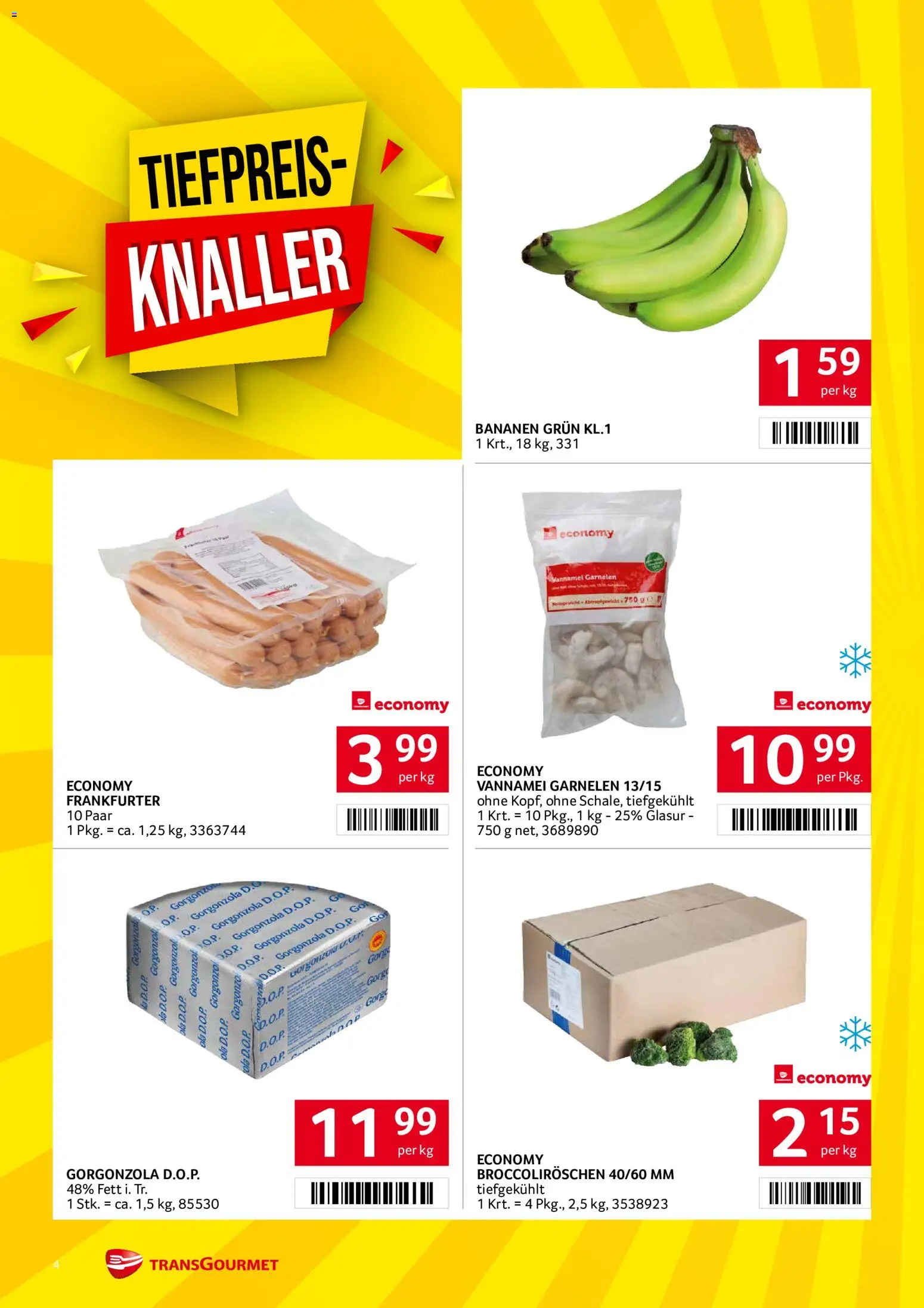 Transgourmet Flugblatt gültig ab 03.08.2026 | Seite: 4 | Produkte: Bananen