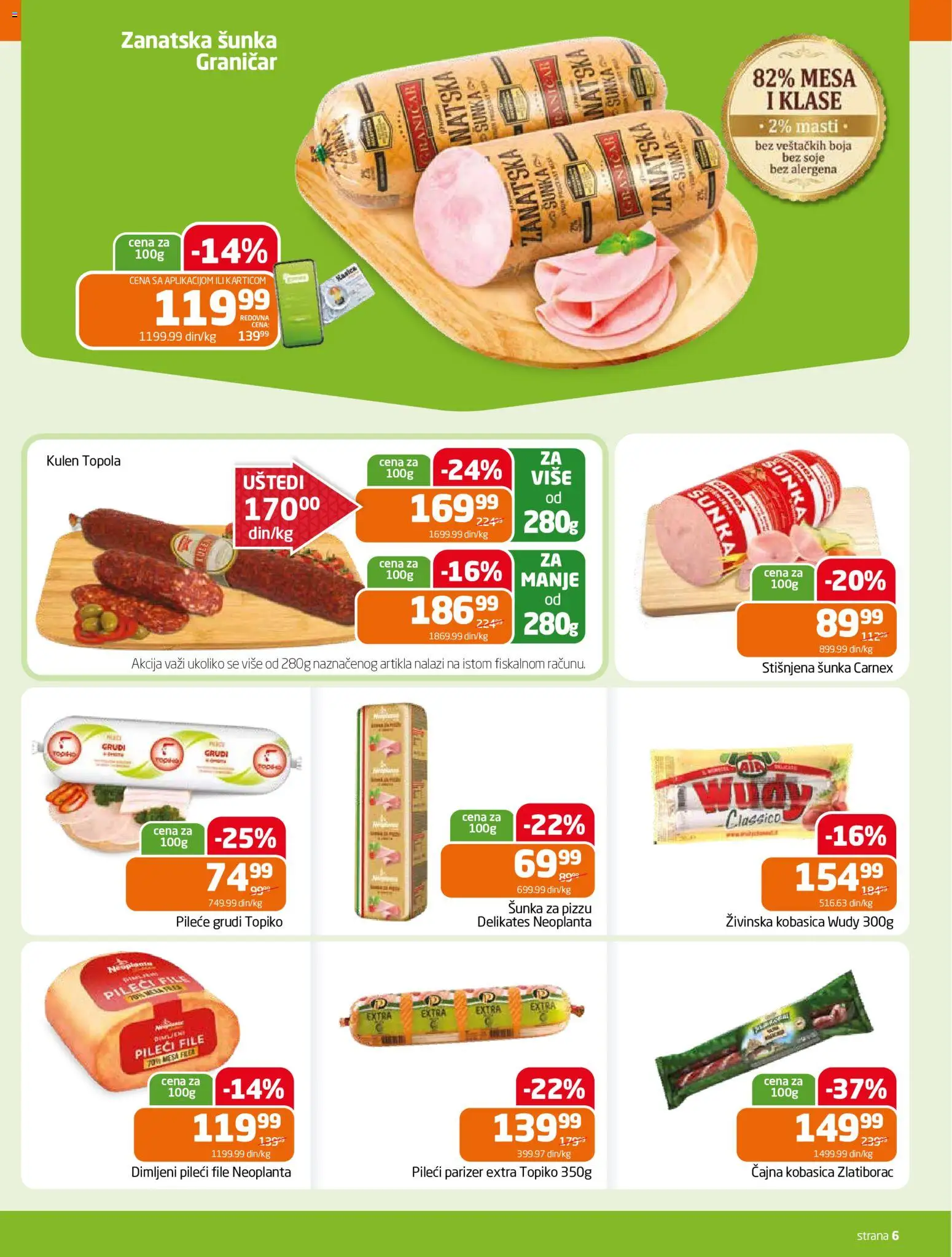Gomex katalog - važi od 27.05.2026 | Strana: 6 | Proizvode: Parizer, Pileće grudi, Pileći file, Šunka