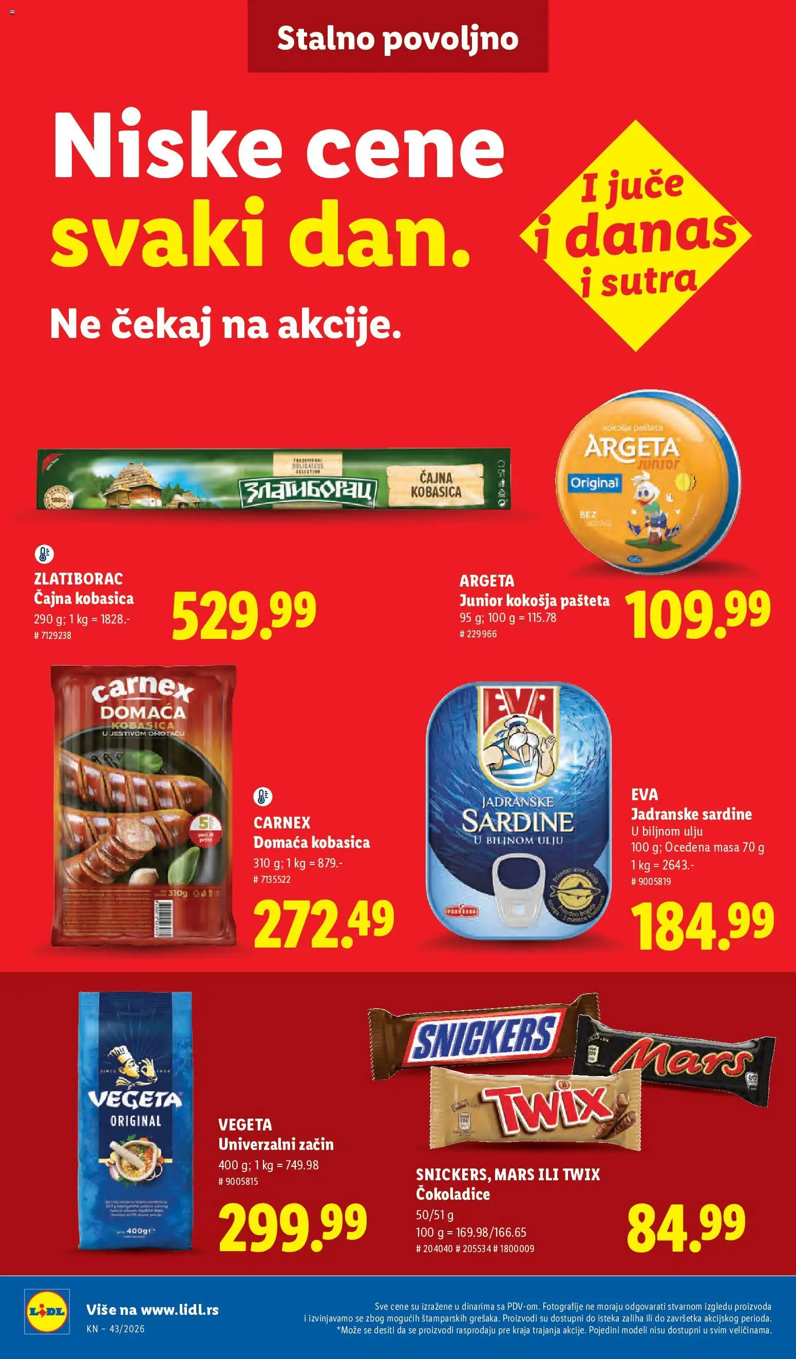 Lidl katalog - važi od 22.10.2026 | Strana: 42 | Proizvode: Snickers, Univerzalni začin, Sardine, Pašteta