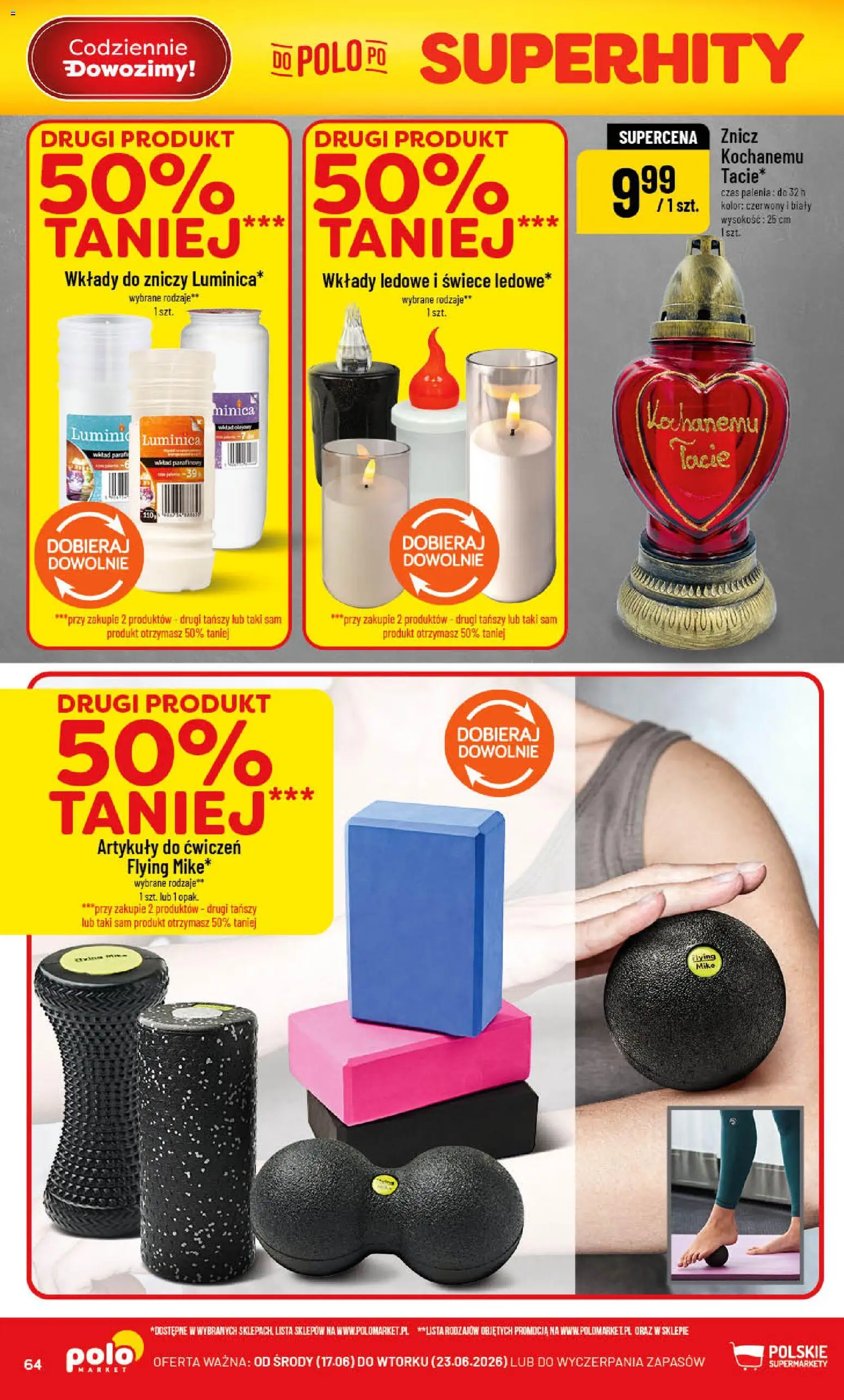 POLOmarket gazetka od 17.06.2026 | Strona: 64 | Produkty: Wkłady do zniczy, Świece