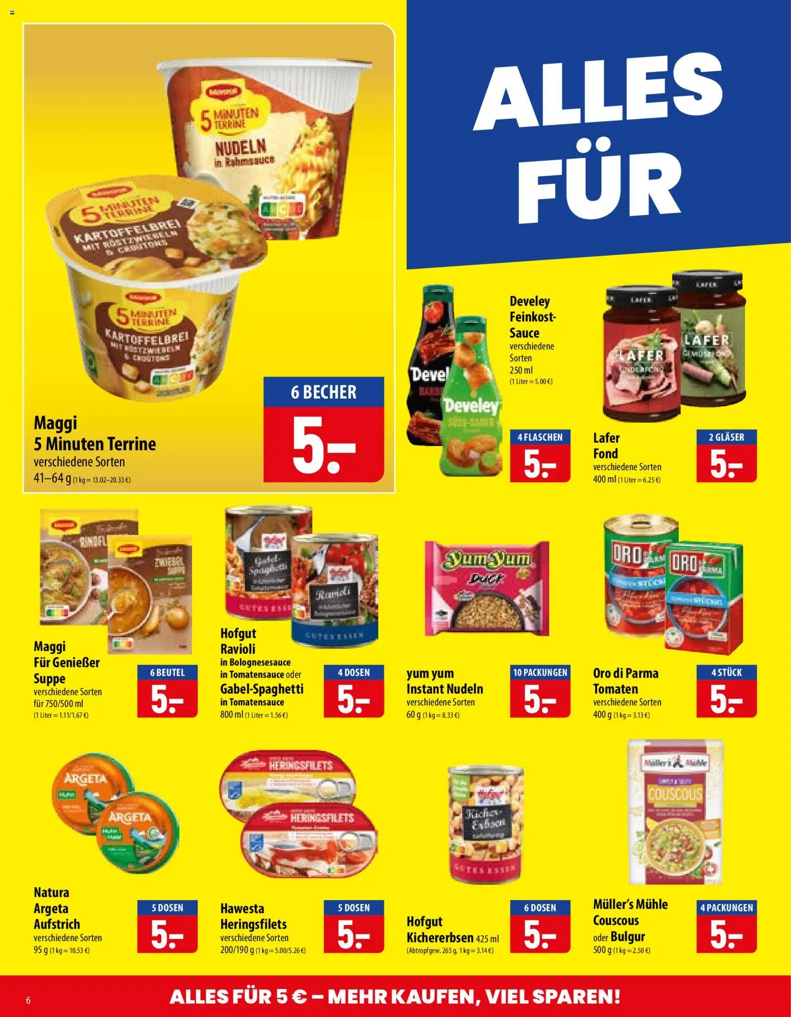 Famila Prospekt – gültig ab 21.09.2026 | Seite: 6 | Produkte: Mühle, Maggi, Tomaten, Nudeln