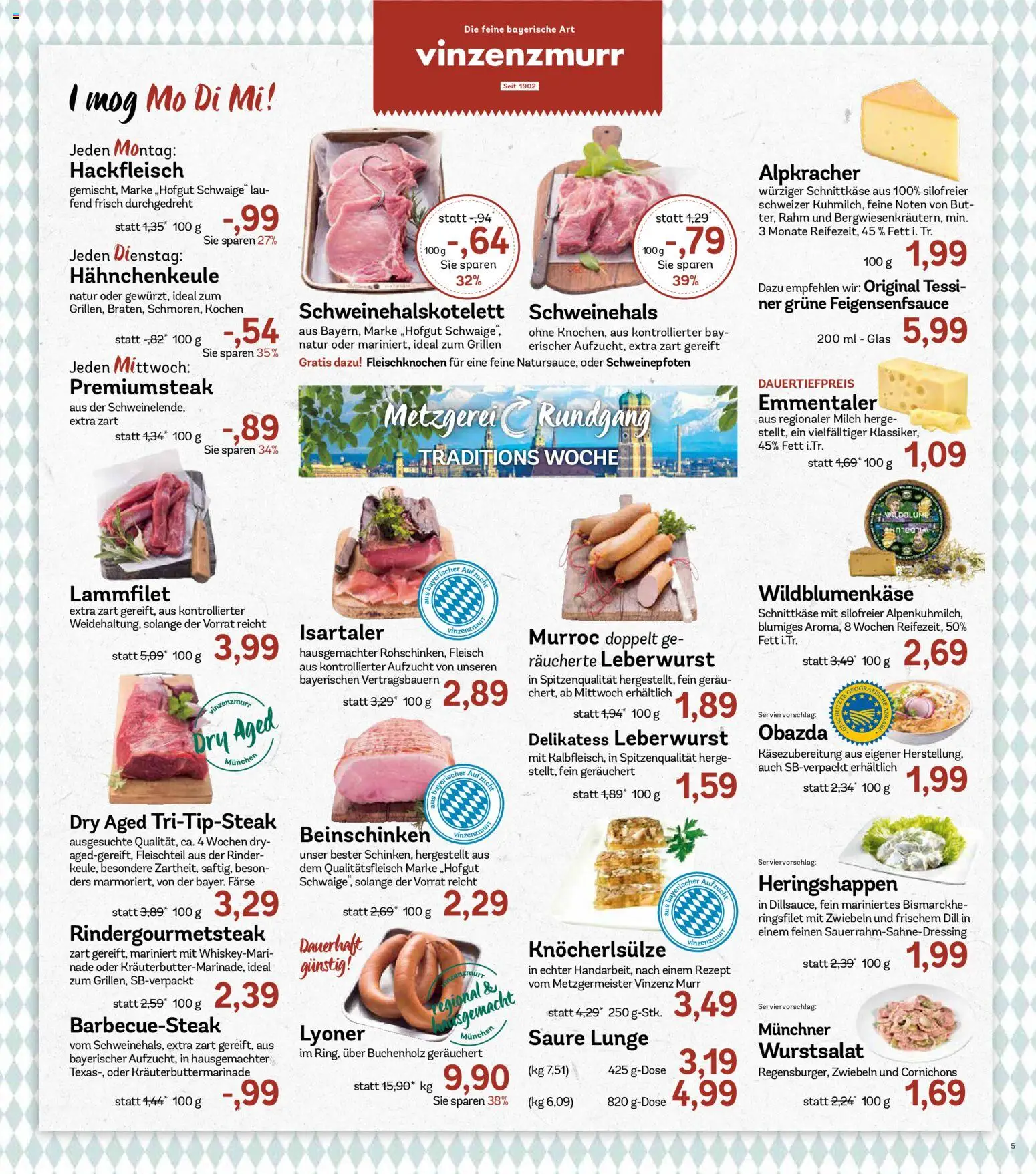 AEZ Prospekt – gültig ab 13.07.2026 | Seite: 5 | Produkte: Milch, Zwiebeln, Fleisch, Hackfleisch