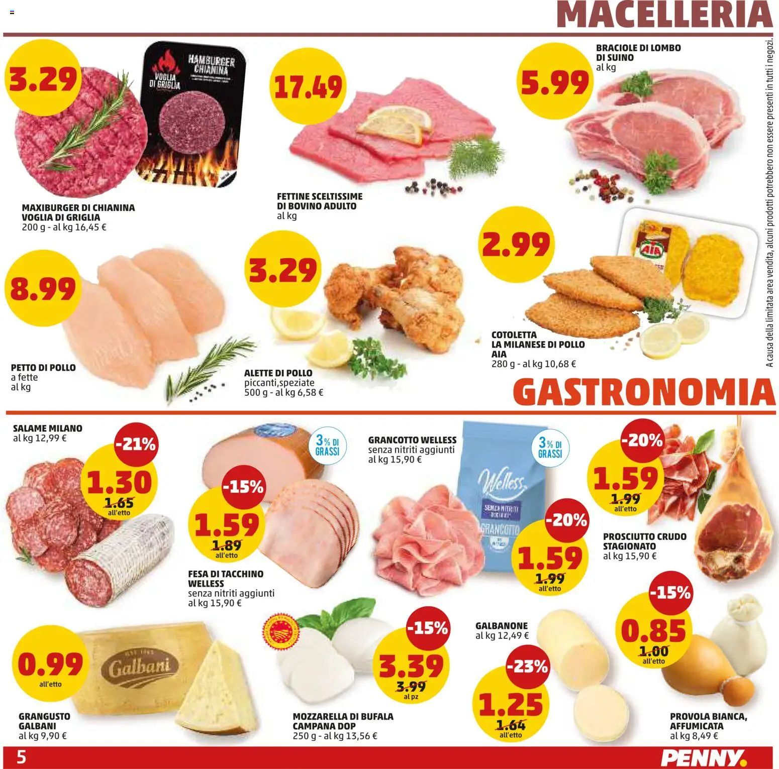 Volantino PENNY del 18.06.2026 | Pagina: 5 | Prodotti: Petto di Pollo, Mozzarella, Prosciutto, Griglia
