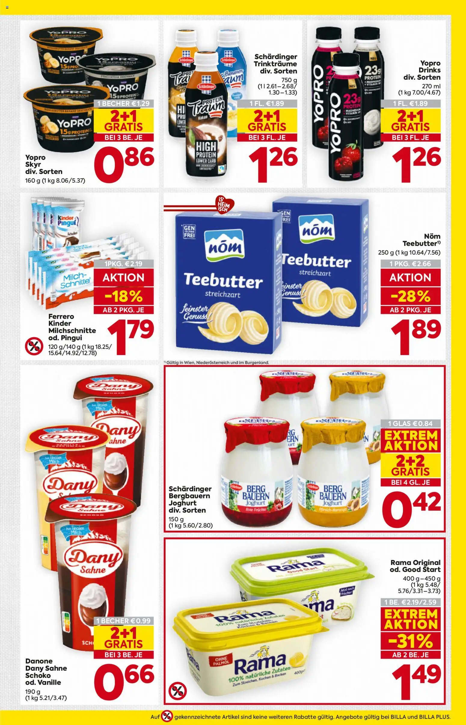 Billa AT akciós ujság - amely érvényes a következő dátumtól: 2026.10.22. | Oldal: 11 | Termékek: Rama, Skyr, Danone, Protein