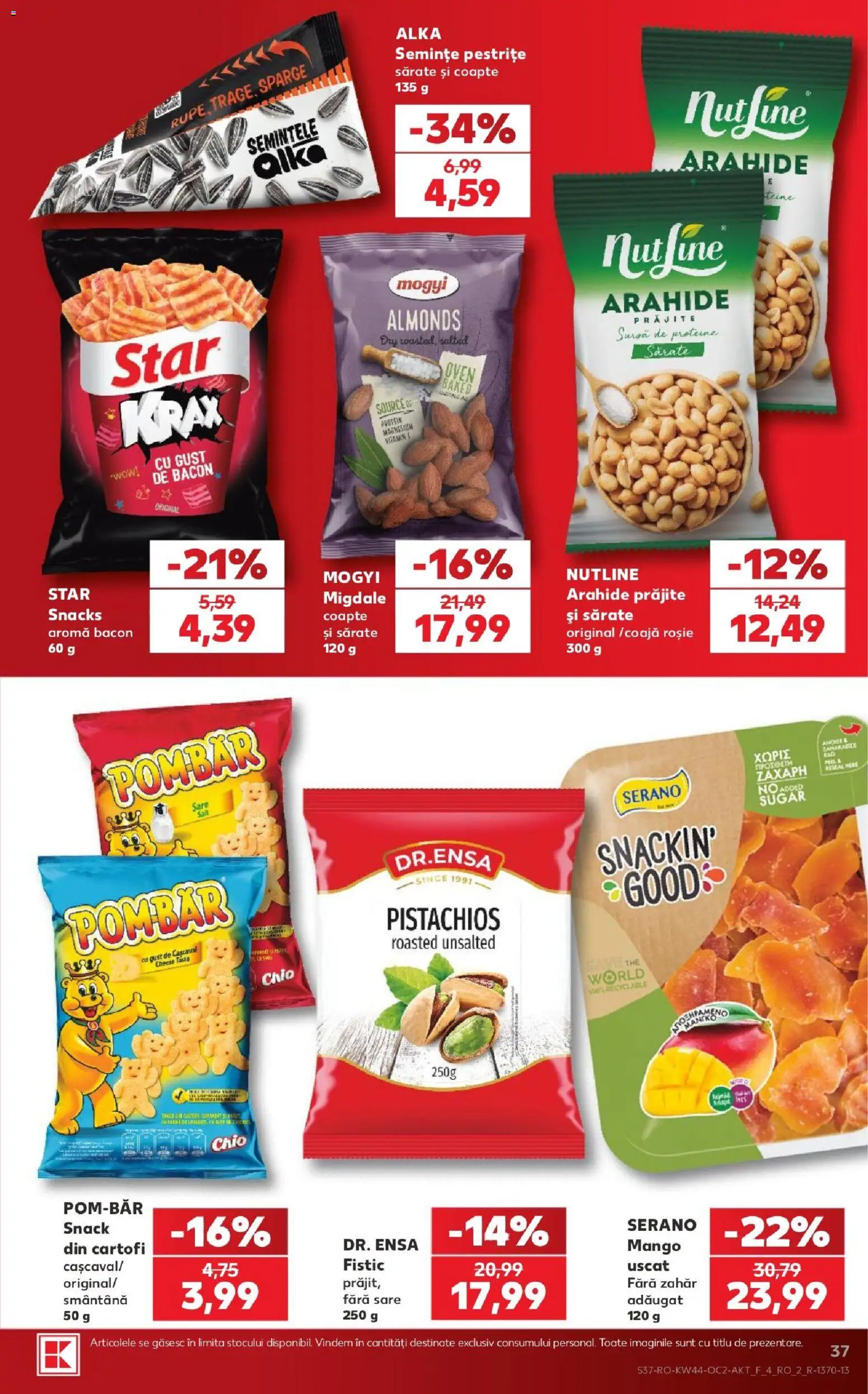 Kaufland Miercurea Ciuc 28.10.2026 - Revista si Oferta | Pagină: 37 | Produse: Cașcaval, Semințe, Fistic, Cartofi