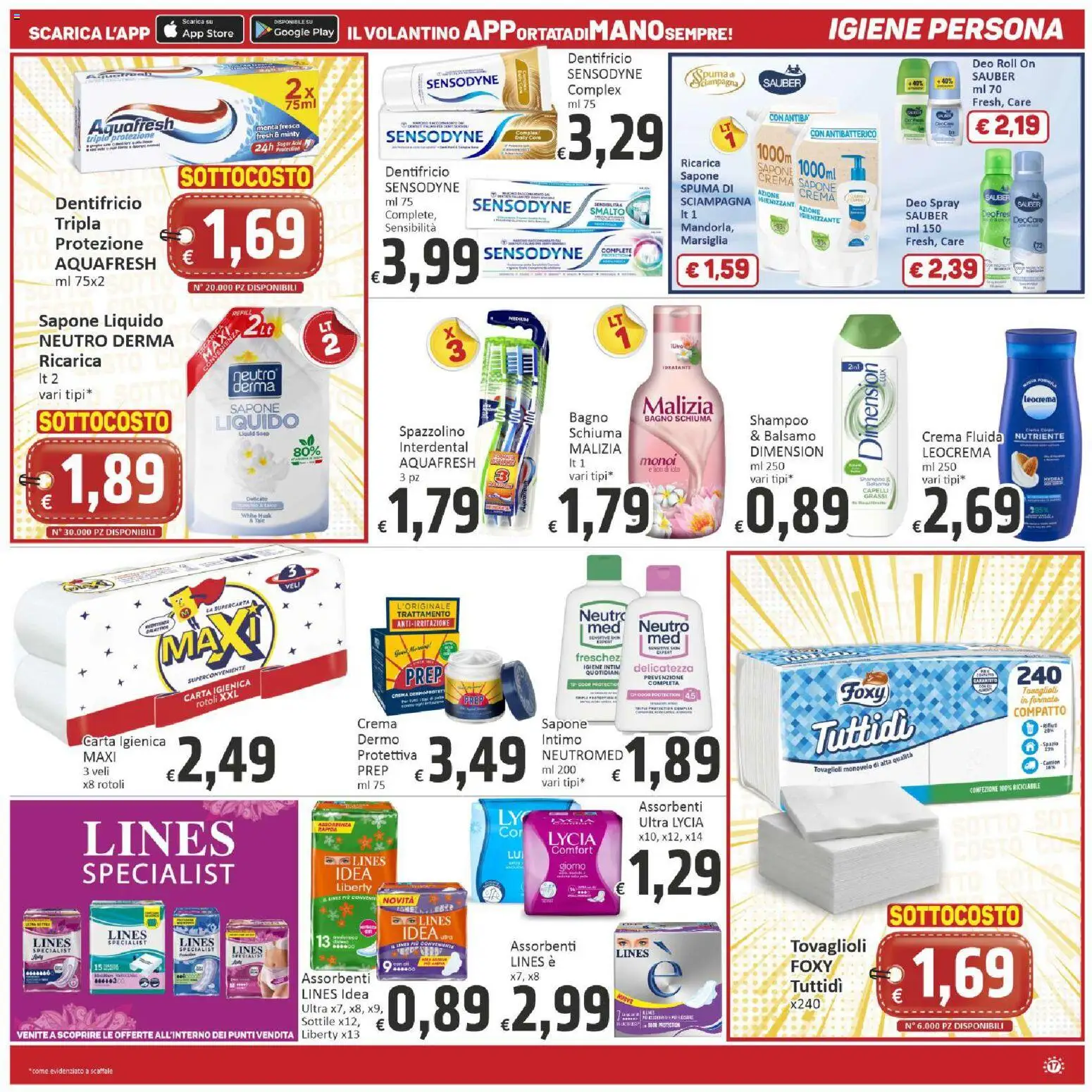 Volantino Paghi Poco del 23/10/2026 | Pagina: 17 | Prodotti: Crema, Carta igienica, Spazzolino, Scaffale