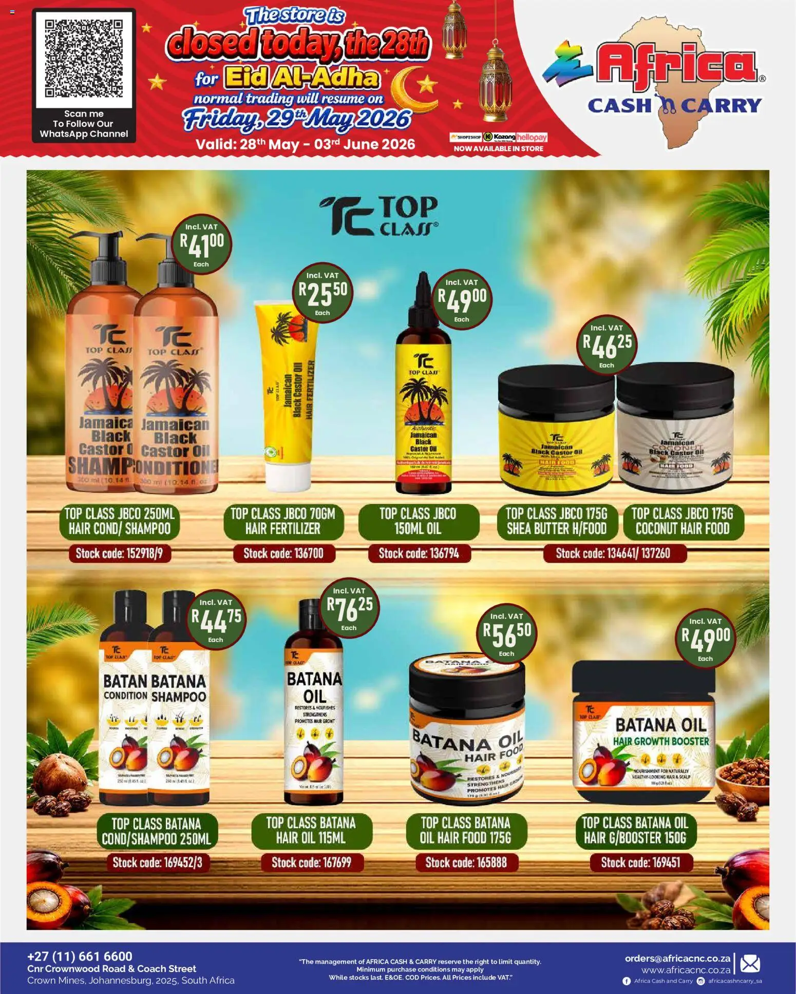 New Africa Cash & Carry catalogue – valid from 28.05.2026 | Page: 49 | Products: Butter, Oil, Shampoo, Hair oil