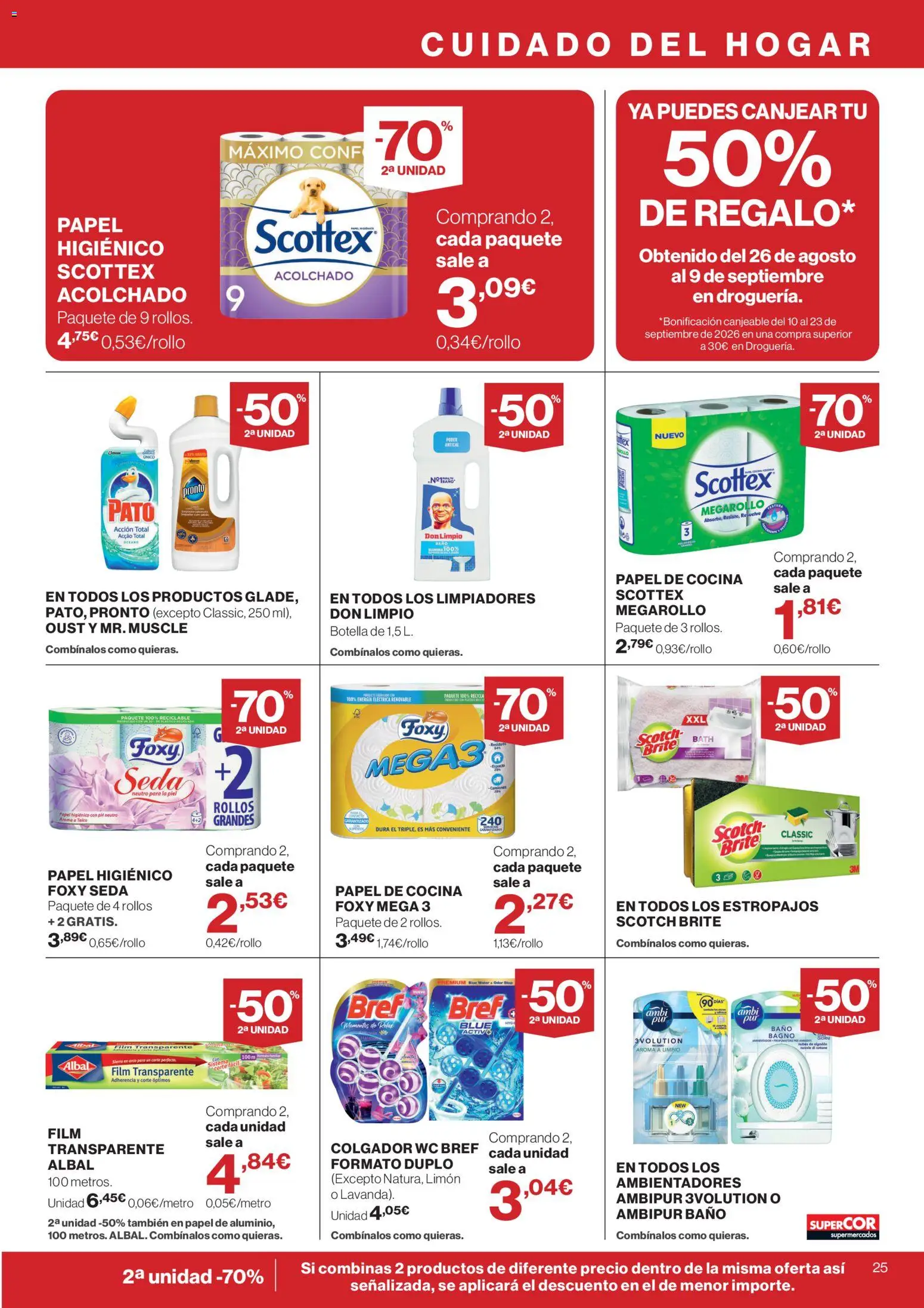 Supercor folleto │ válido desde el 10/09/2026 | Página: 25 | Productos: Papel higienico, Limón, Cocina, Pato