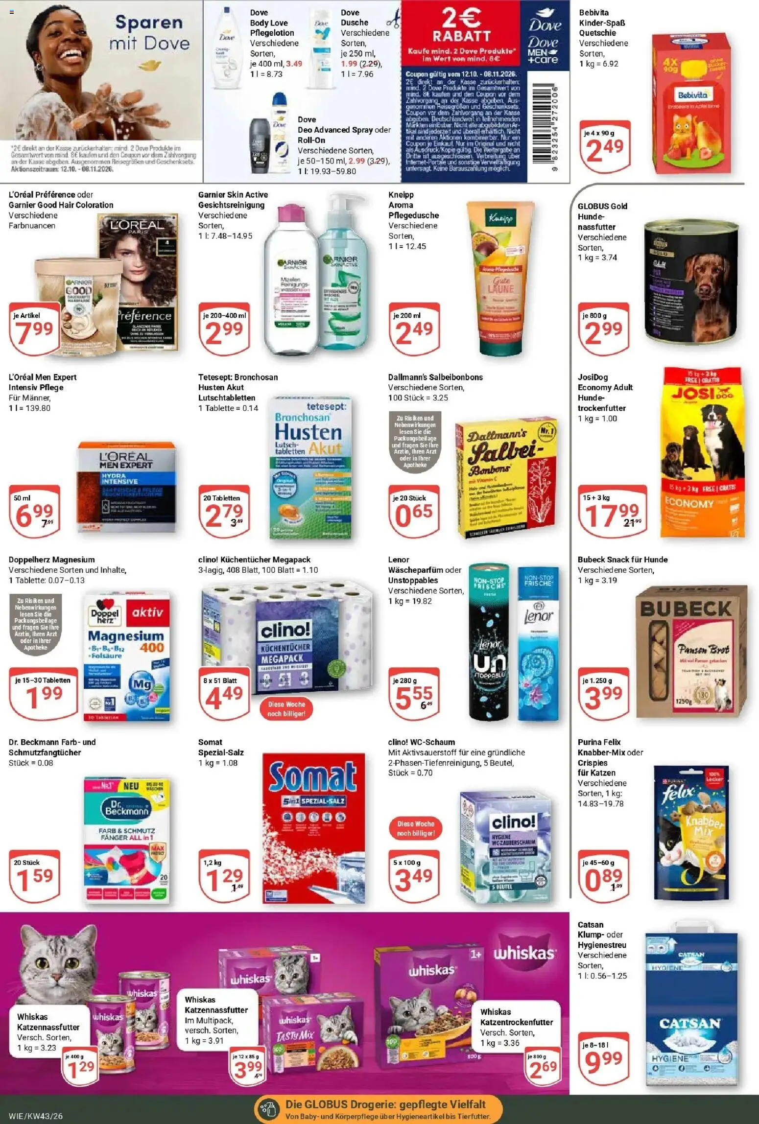 Globus Prospekt Waghäusel (ab 19.10.2026) » Angebote online | Seite: 20 | Produkte: Catsan, Dusche, Brot, Whiskas