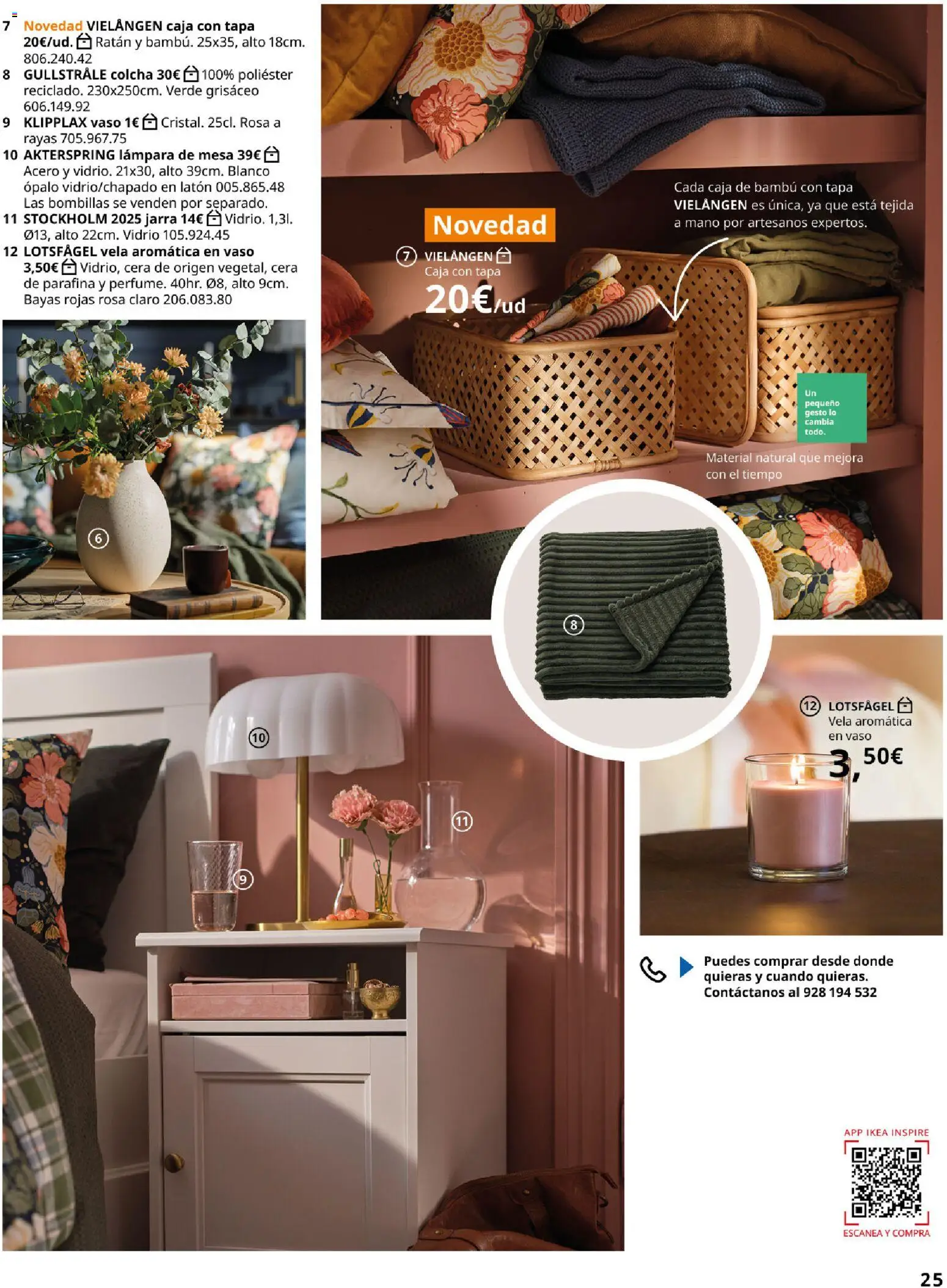 IKEA - Accesorios y decoración │ válido desde el 01/09/2026 | Página: 25 | Productos: Vela, Colcha, Mesa, Lámpara