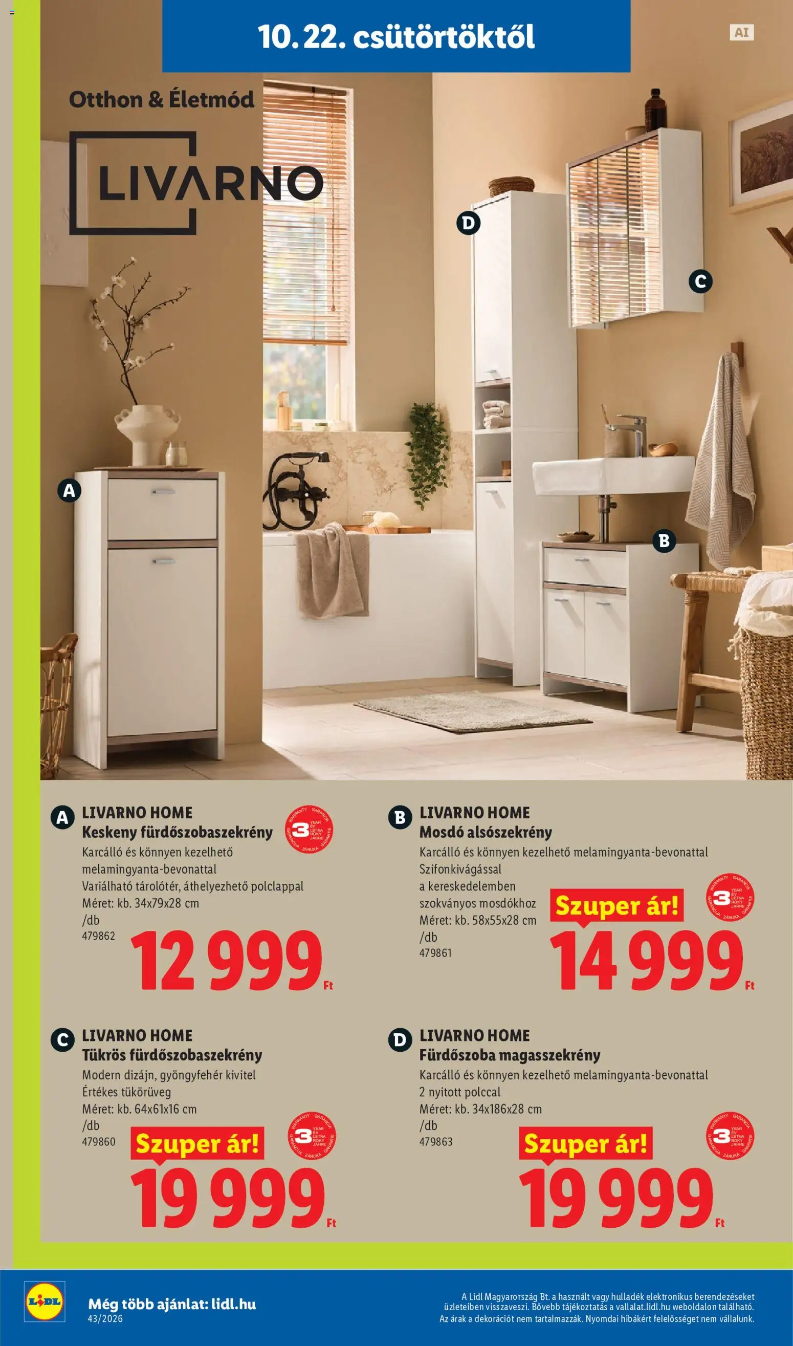 Lidl akciós ujság - amely érvényes a következő dátumtól: 2026.10.22. | Oldal: 36