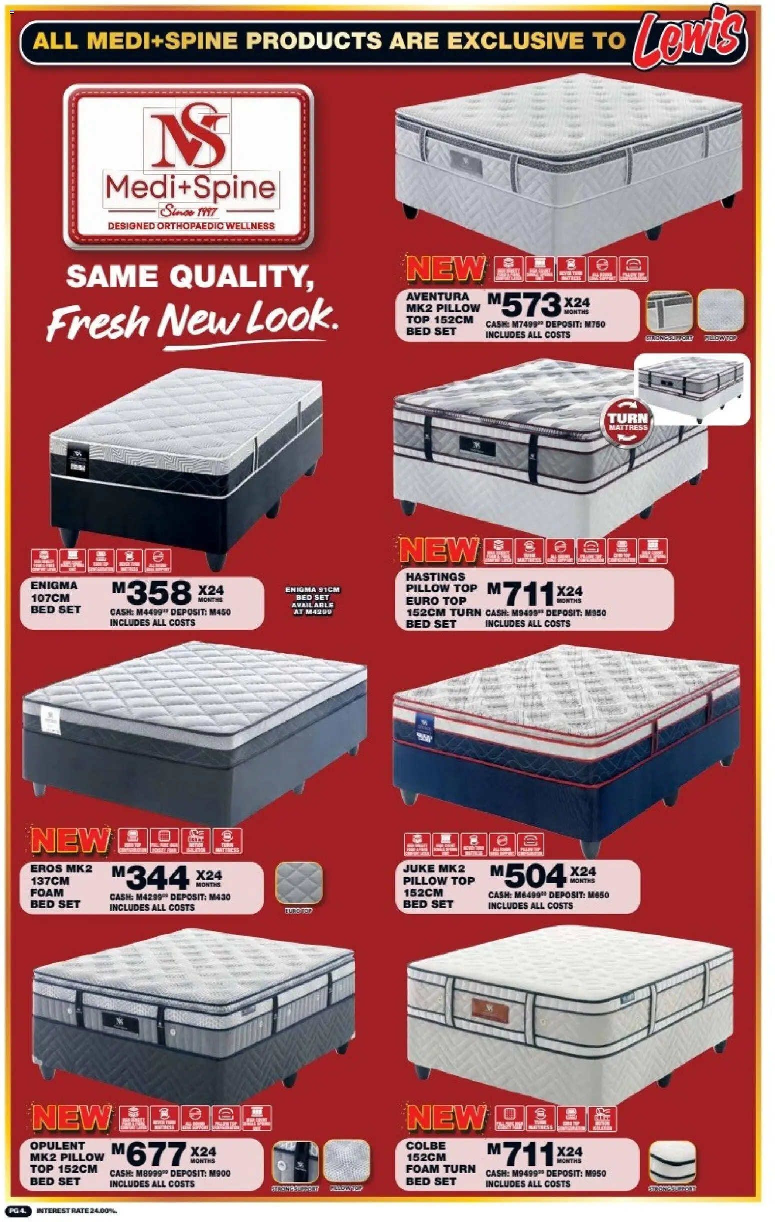 New Lewis Stores catalogue – valid from 10/08/2026 | Page: 4 | Products: Bed, Mattress, Pillow, Foam