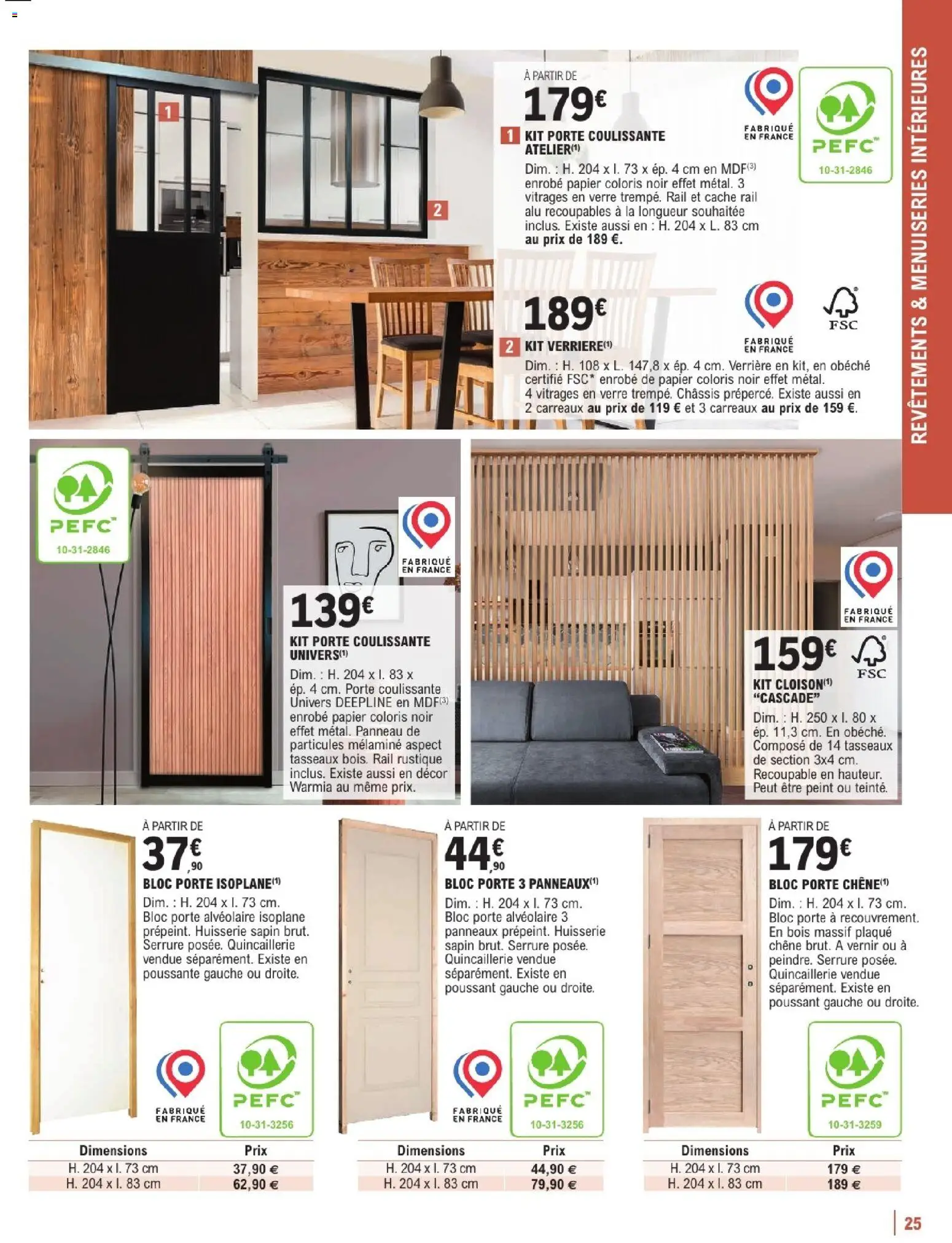 {H1} | Page: 25 | Produits: Porte coulissante, Cascade, Verrière, Bloc porte