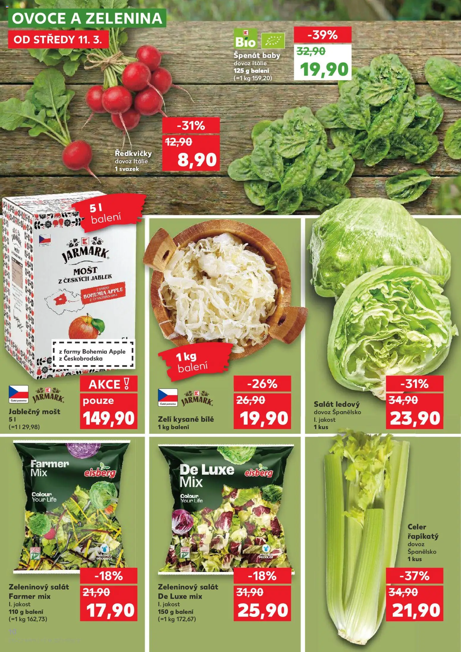 Kaufland leták od 11.03.2026 | Strana: 10 | Produkty: Zelí, Apple, Zelenina, Ředkvičky