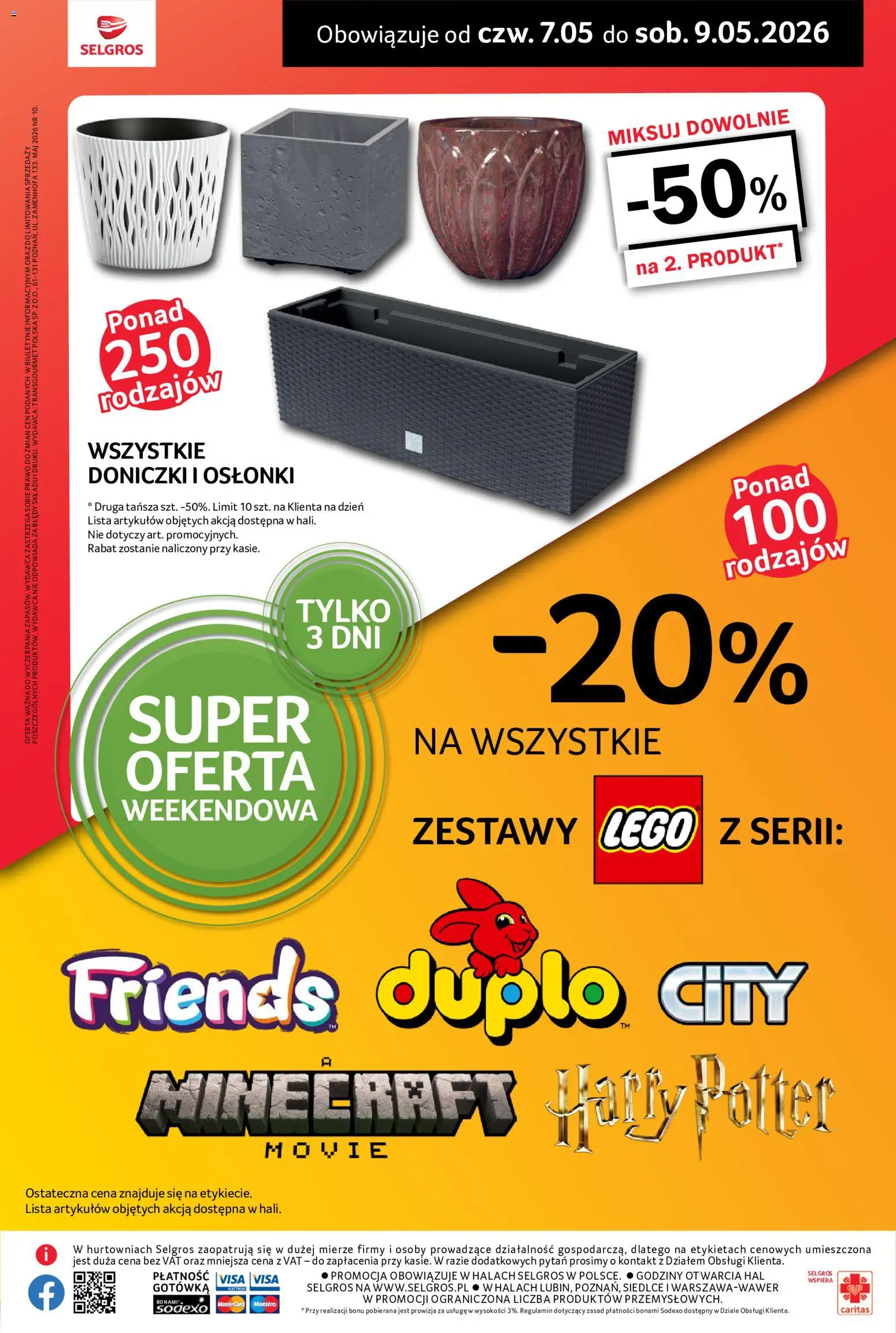 Selgros cash&carry gazetka - Oferta weekendowa od 07.05.2026 | Strona: 2 | Produkty: Lego, Doniczki