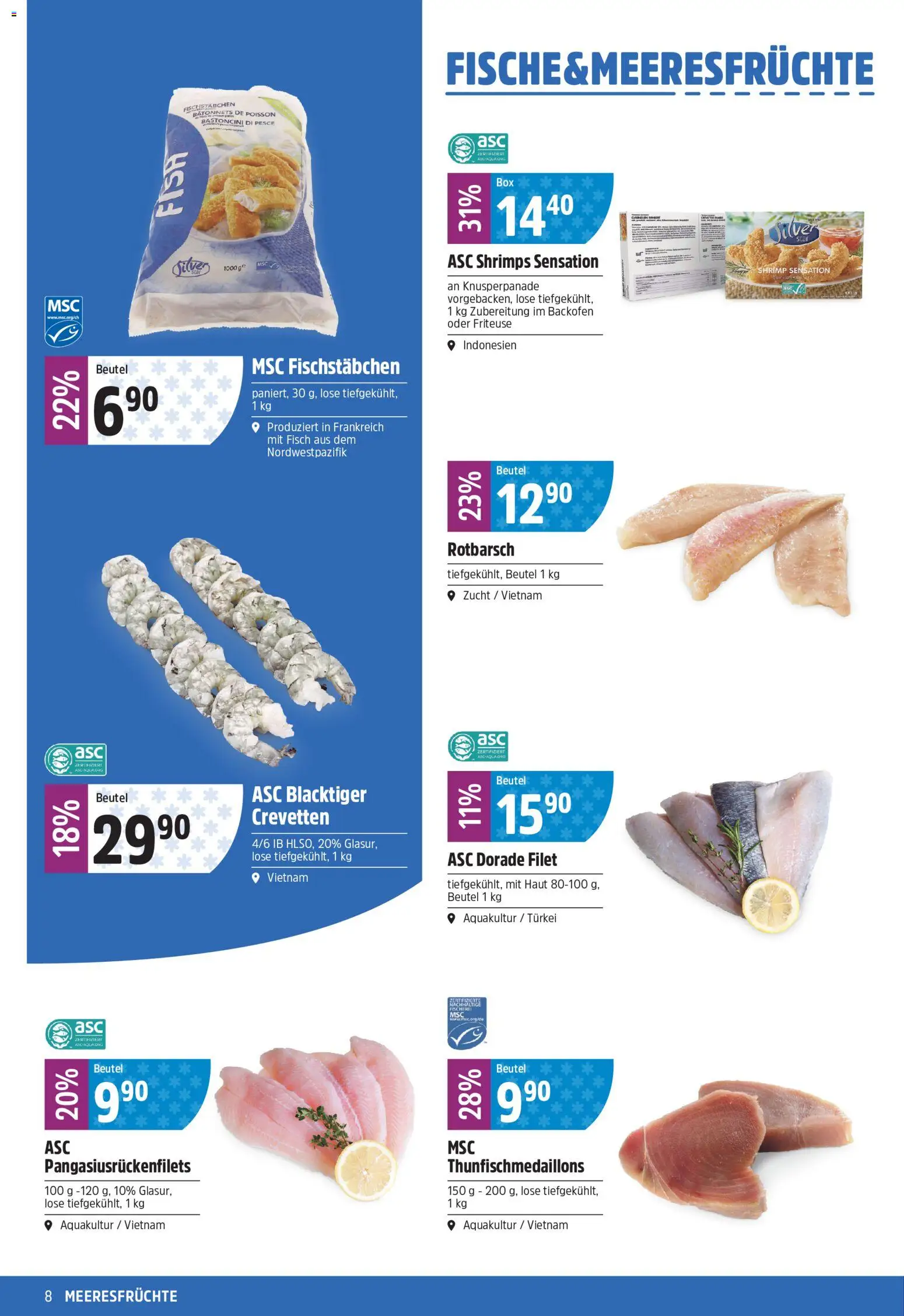 TopCC aktionen – gültig ab 27.07.2026 | Seite: 8 | Produkte: Friteuse, Fisch, Backofen, Meeresfrüchte