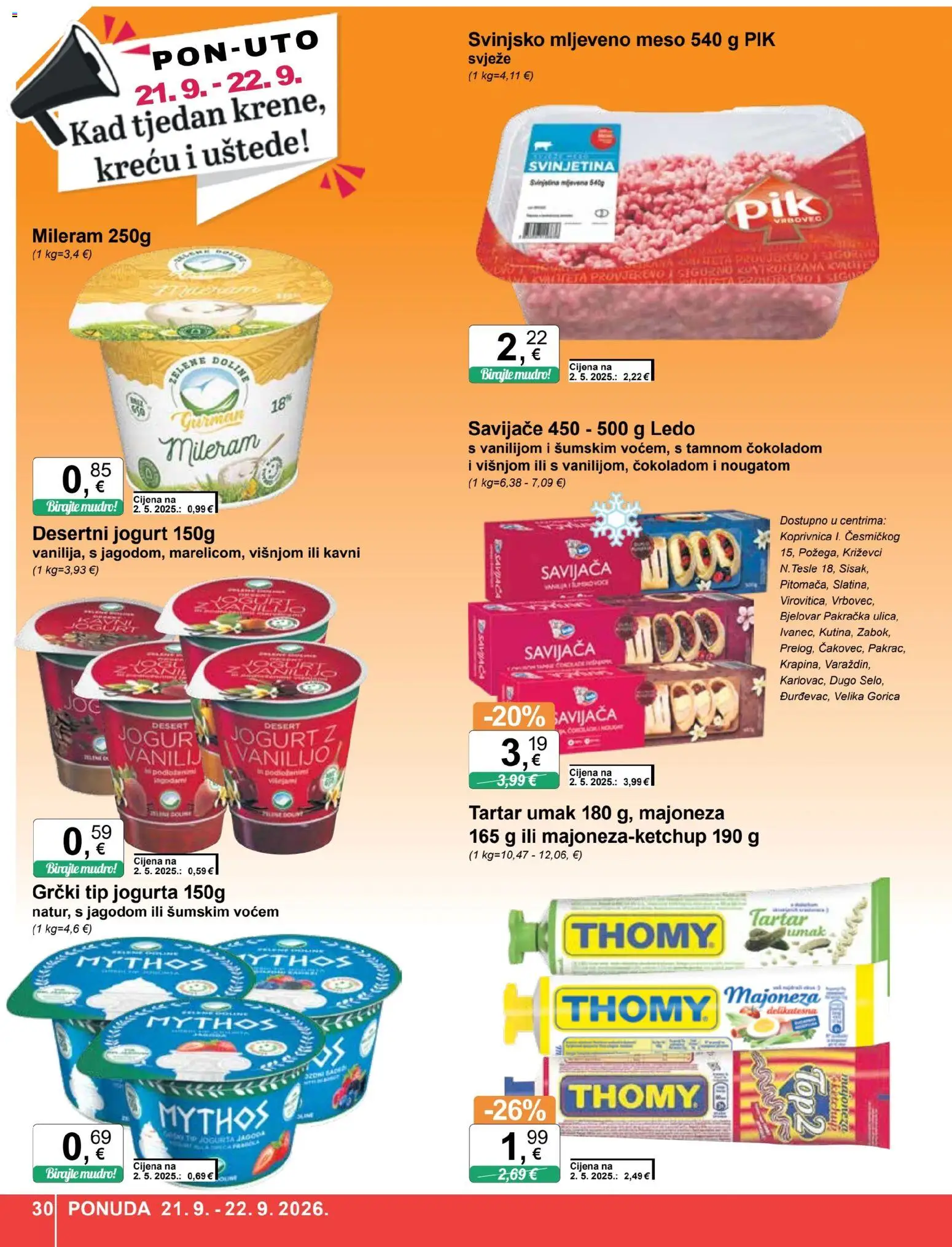 KTC katalog | vrijedi od 16.09.2026 | Stranica: 30 | Proizvodi: Svinjetina, Ledo, Desert, Mileram