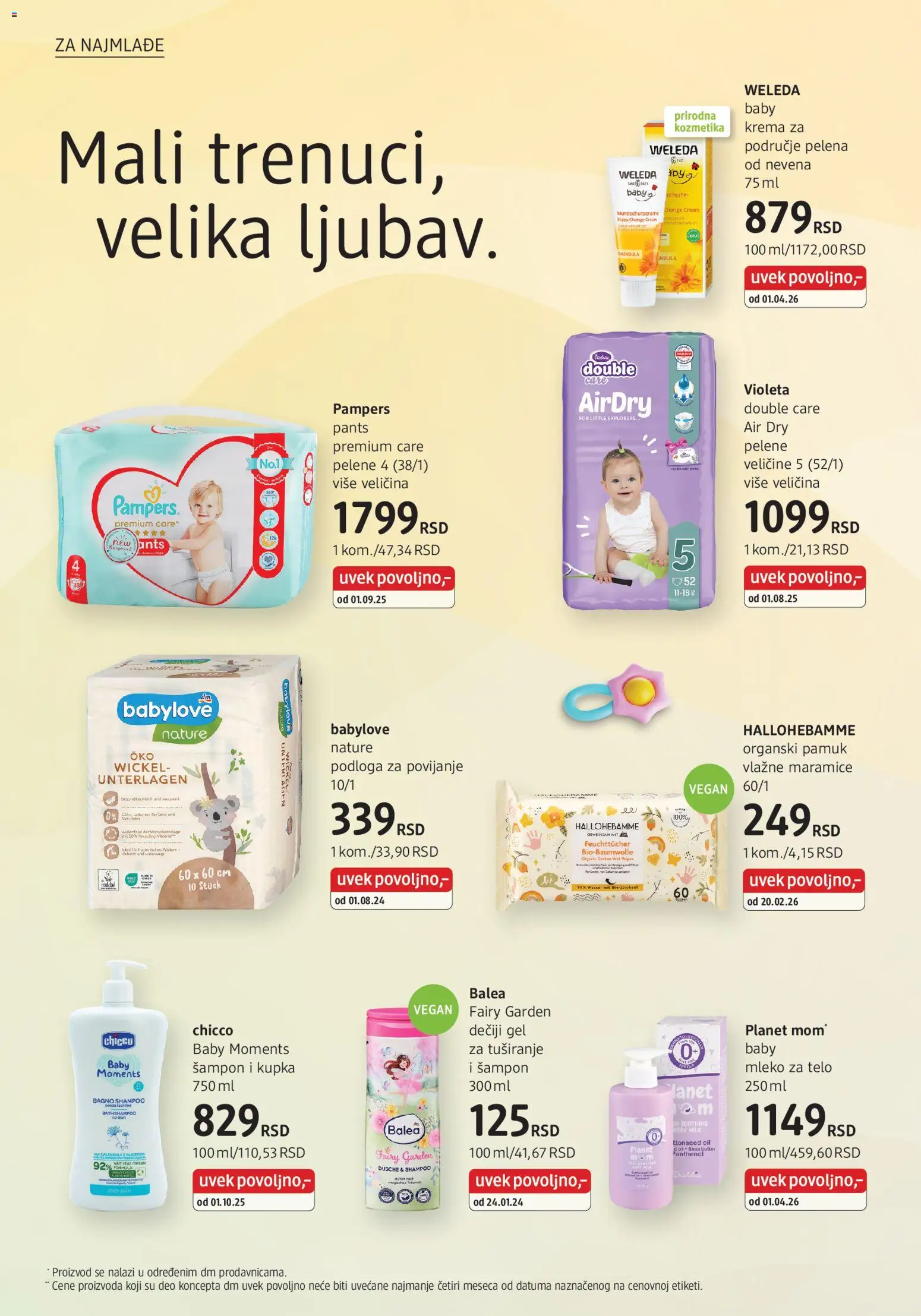 DM Drogerie katalog - važi od 01.04.2026 | Strana: 28 | Proizvode: Pampers, Šampon, Gel za tuširanje, Vlažne maramice