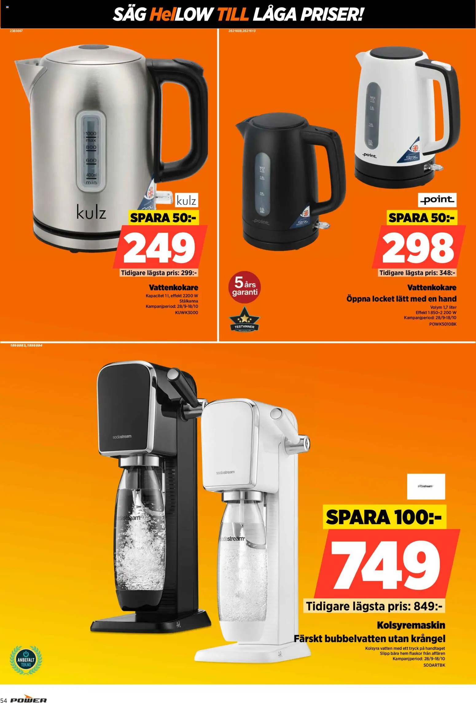 Power reklamblad aktuell från 28/09/2026 | Sida: 54 | Produkter: Såg, Vatten, Sodastream, Kolsyremaskin