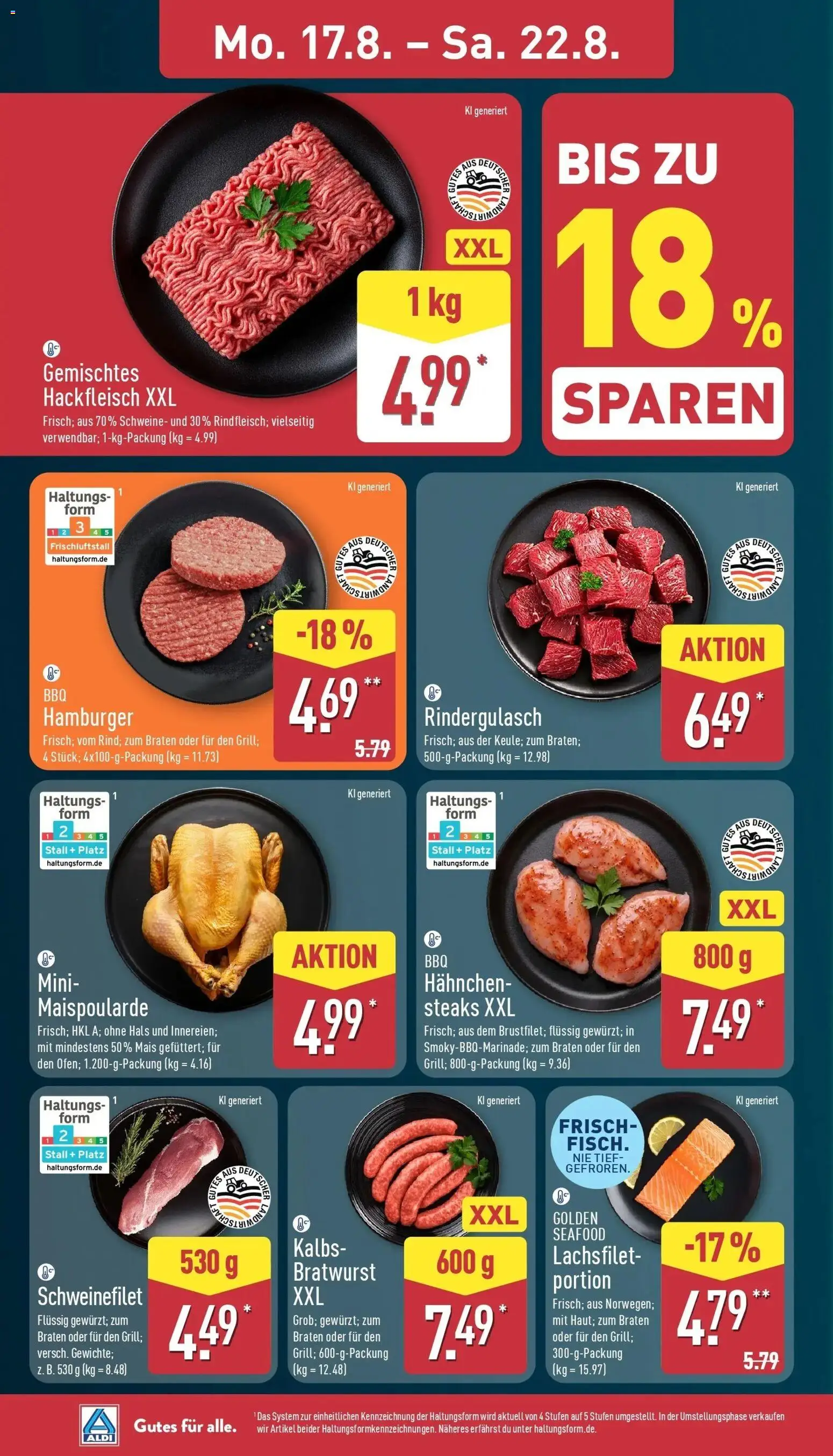 Aldi Wochenangebote (ab 17.08.2026) » Angebote Online | Seite: 4 | Produkte: Mais, Hahnchen, Bratwurst, Burger