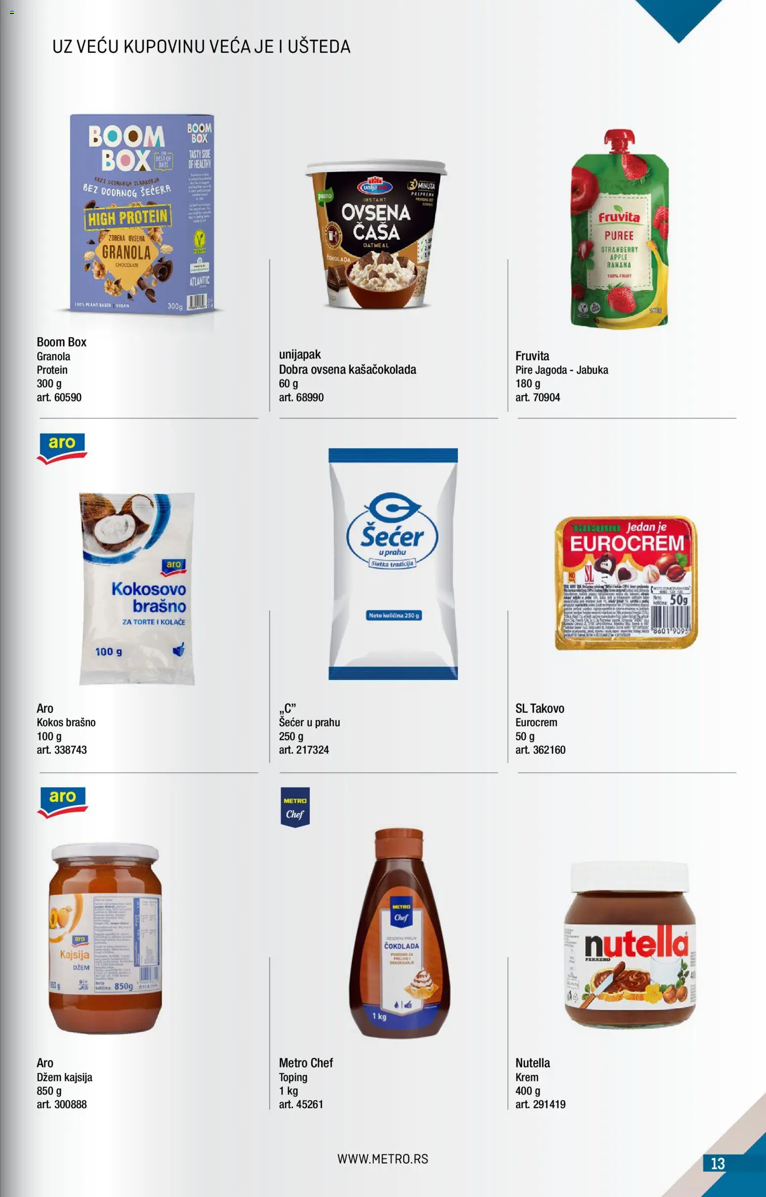 Metro katalog - važi od 01.04.2026 | Strana: 13 | Proizvode: Banana, Jagoda, Šećer, Kokosovo brašno