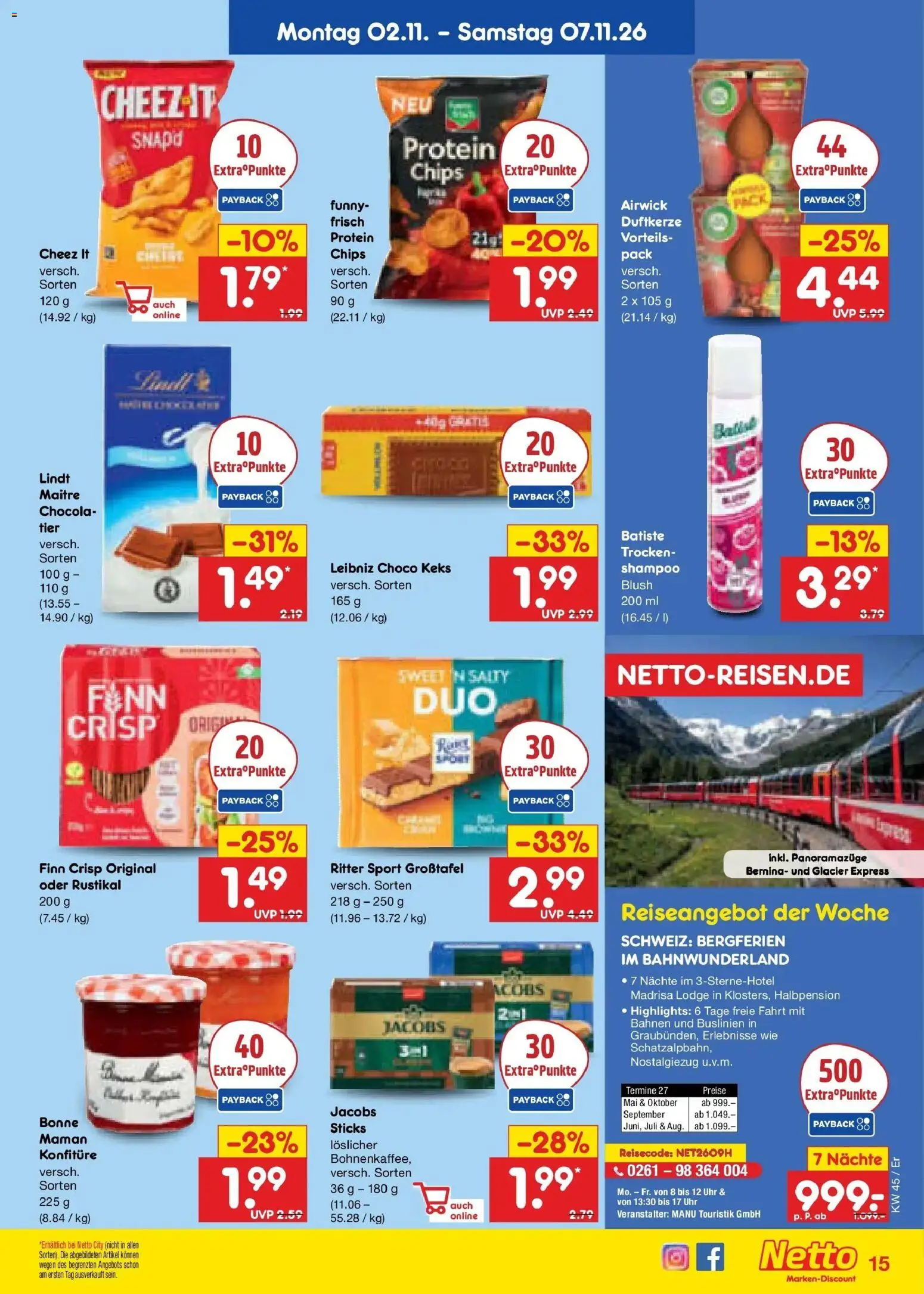 Netto Marken-Discount Prospekt Weimar (ab 02.11.2026) » Angebote | Seite: 29 | Produkte: Shampoo, Lindt, Chips, Uhr