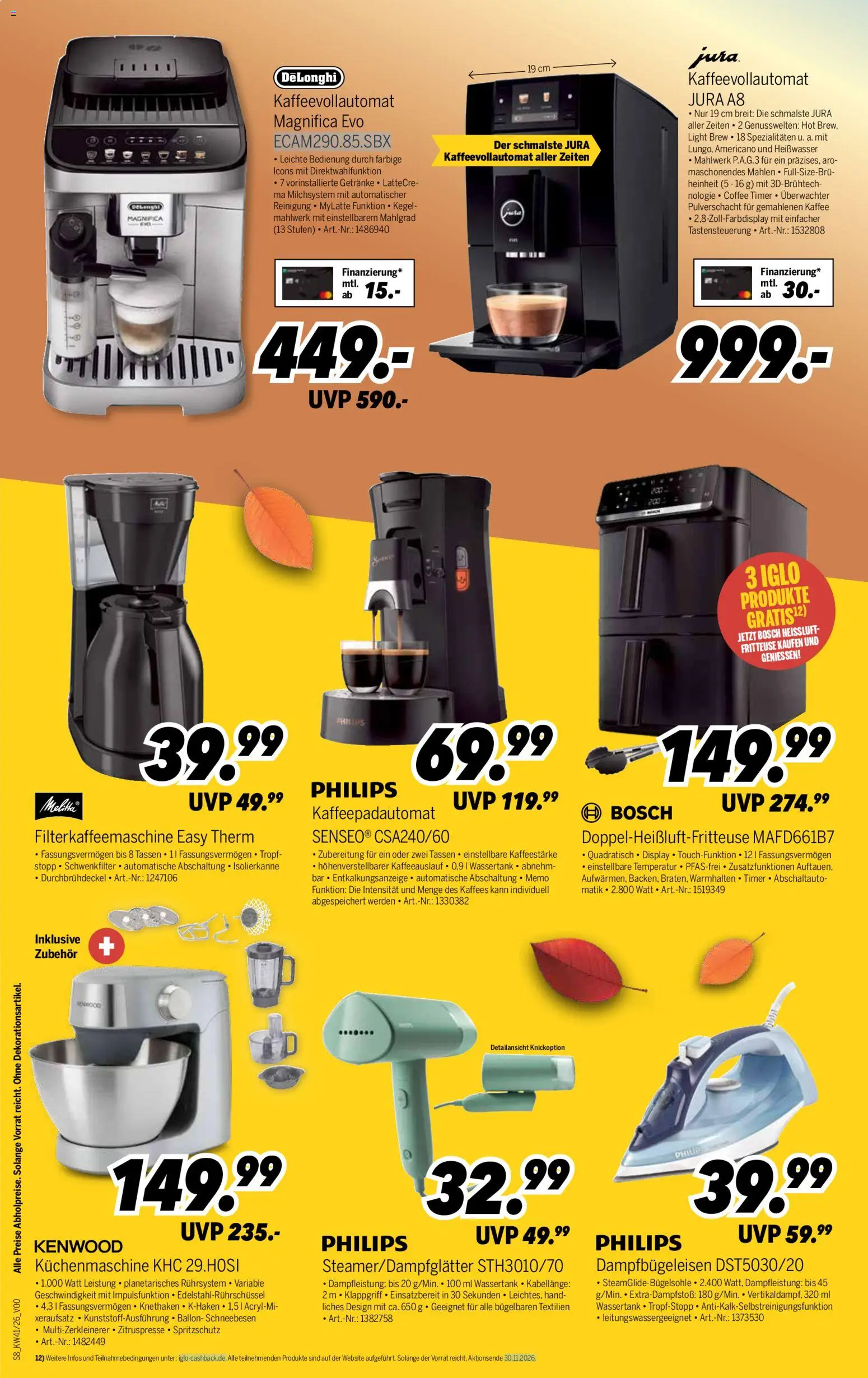 Medimax Prospekt – gültig ab 03.10.2026 | Seite: 8 | Produkte: Kaffee, Spezialitäten, Iglo, Fritteuse